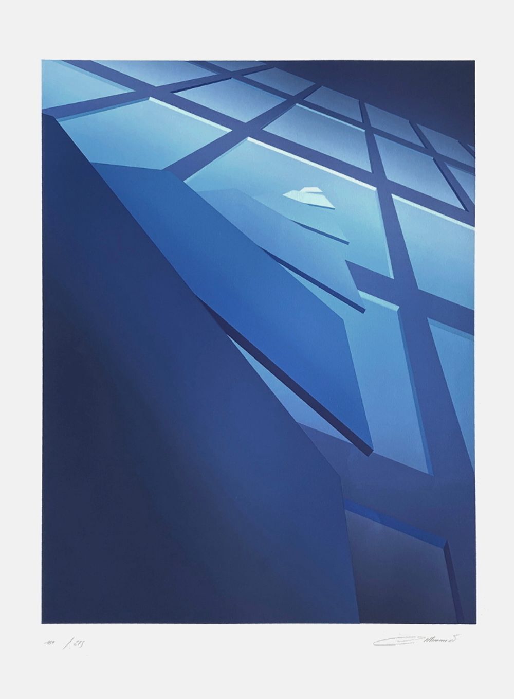 Jean Allemand Gesigneerde Zeefdruk Horizon Bleu 1990