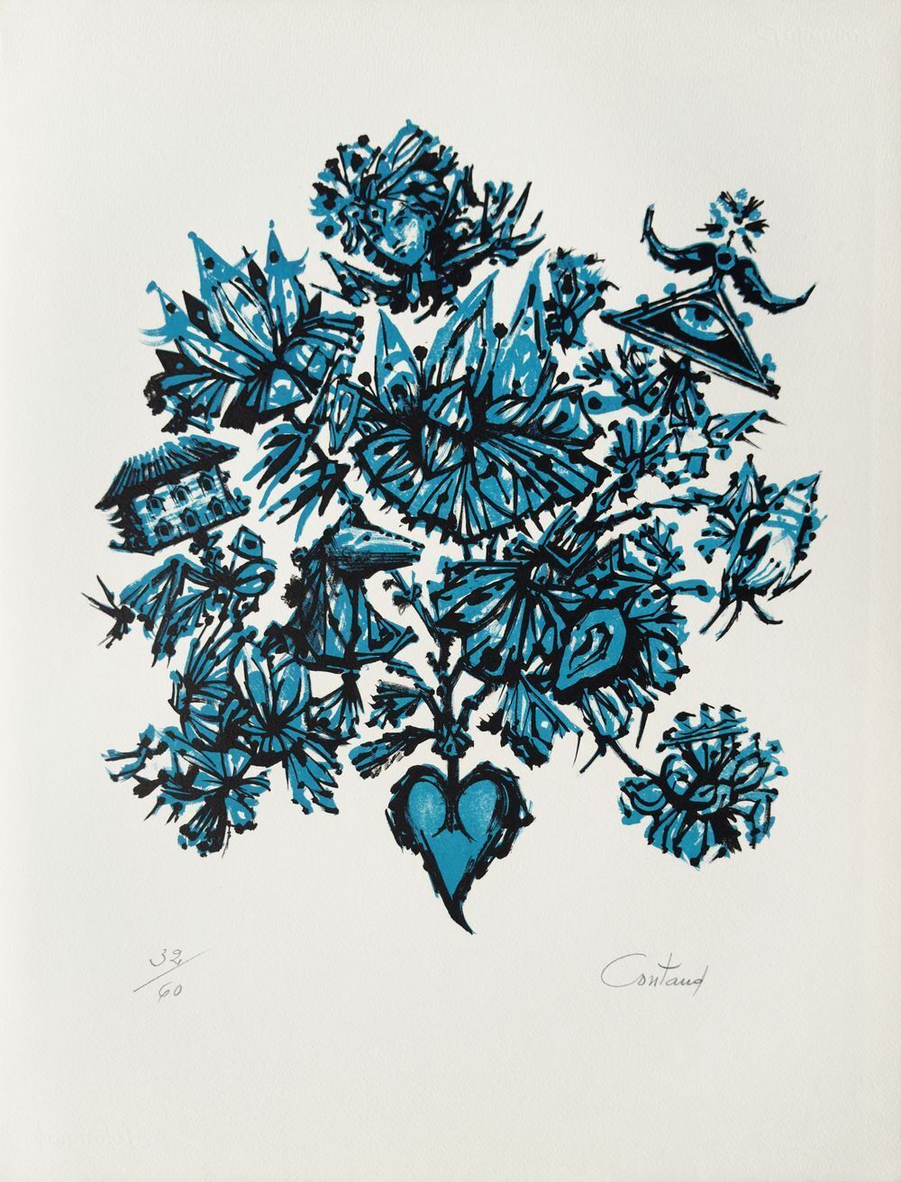 Lucien Coutaud Gesigneerde Lithografie Flocon 1967