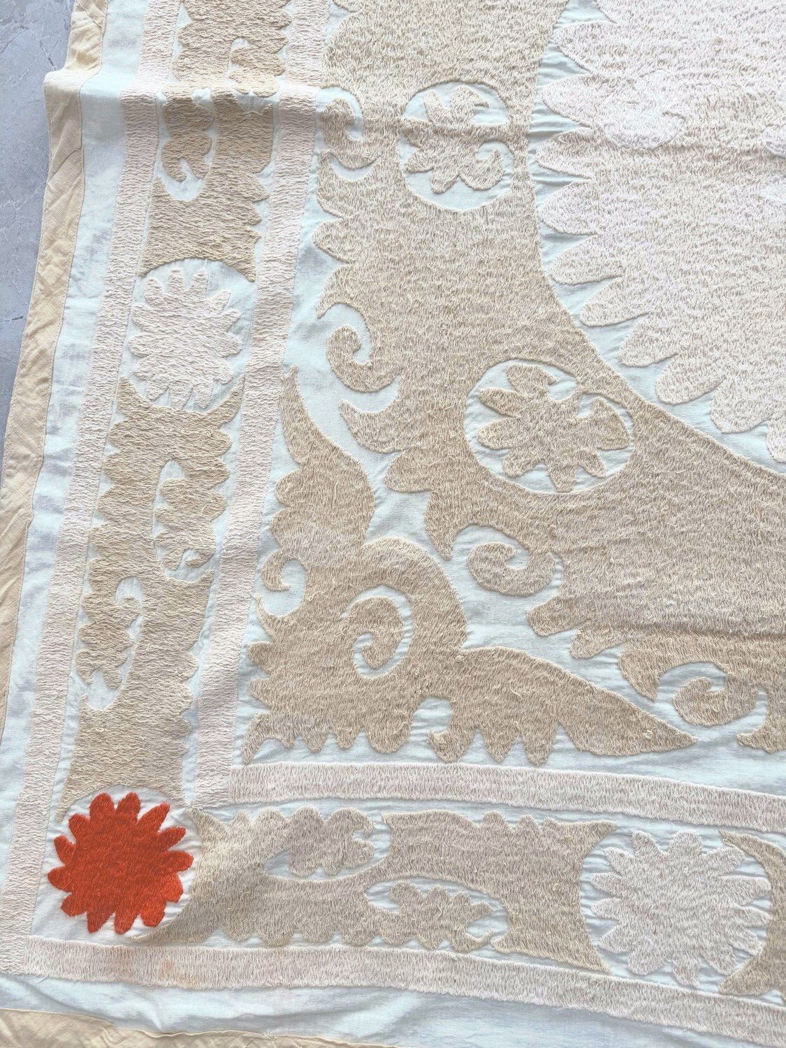 photo furniture Suzani Embroidered Wall Hanging — 1960s Embroidery — 143 X 146 Cm