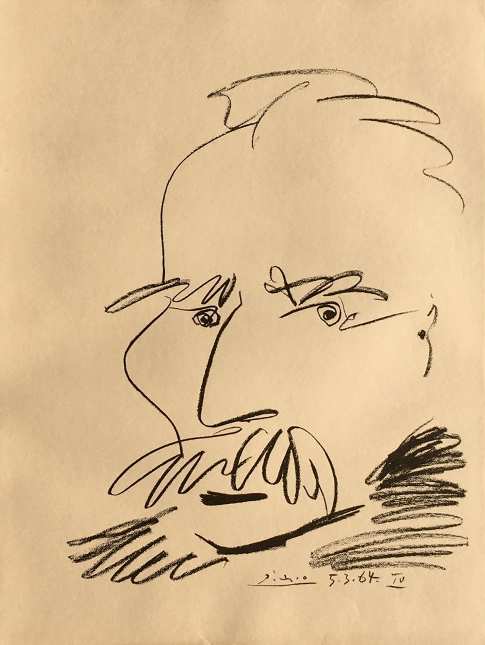Pablo Picasso Lithograph Portrait De Marcel Cachin 1964