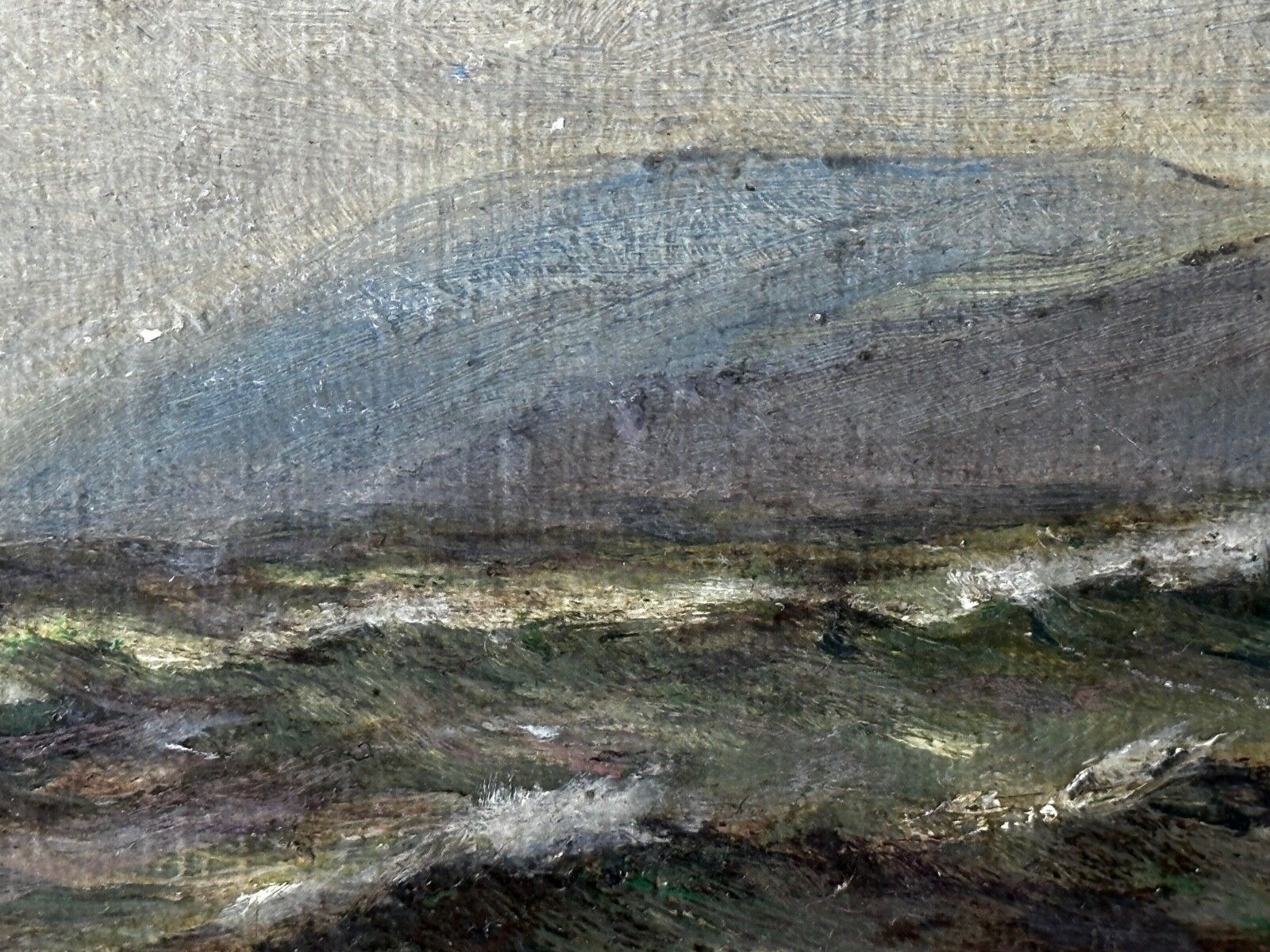photo furniture Antique Marine Oil Painting Spring Breeze & Squally Garwick Bay Isle Of Man
