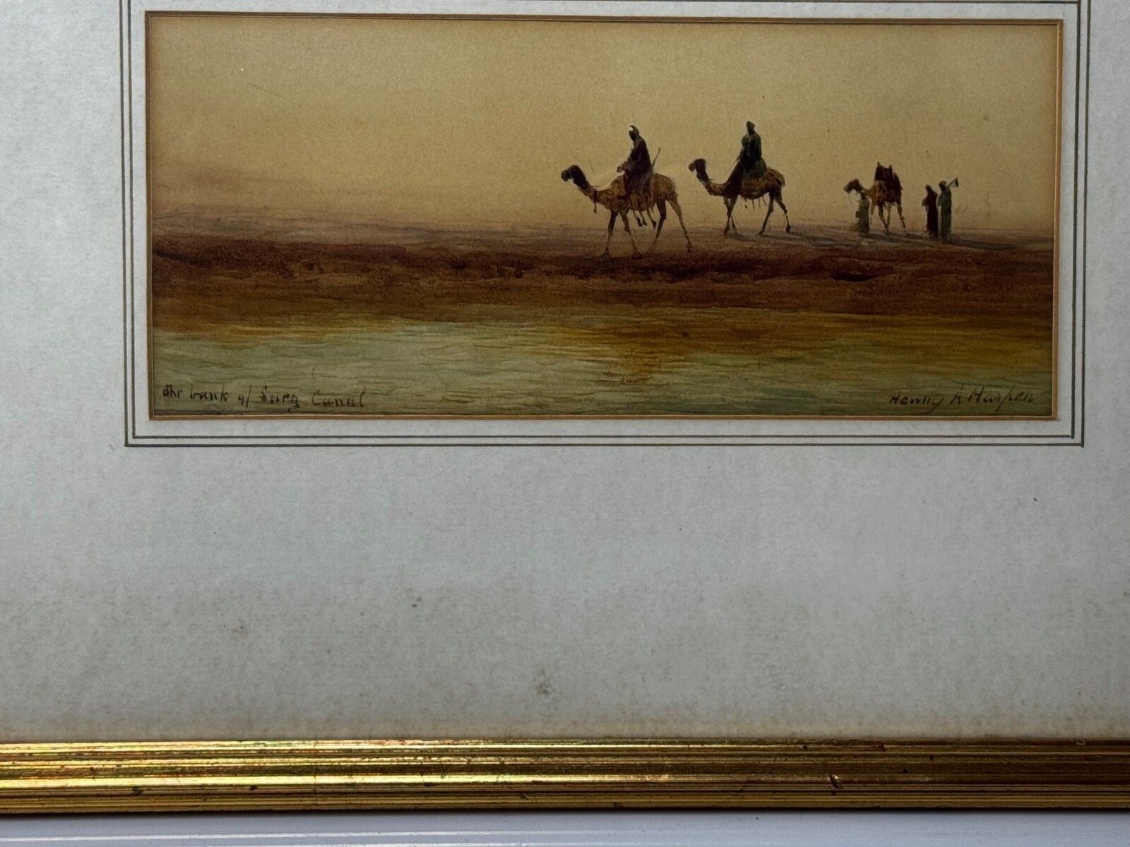 19th Century Painting Orientalism Bedouin Tribesmen Suez Canal By Henry Andrew Harper photo buy