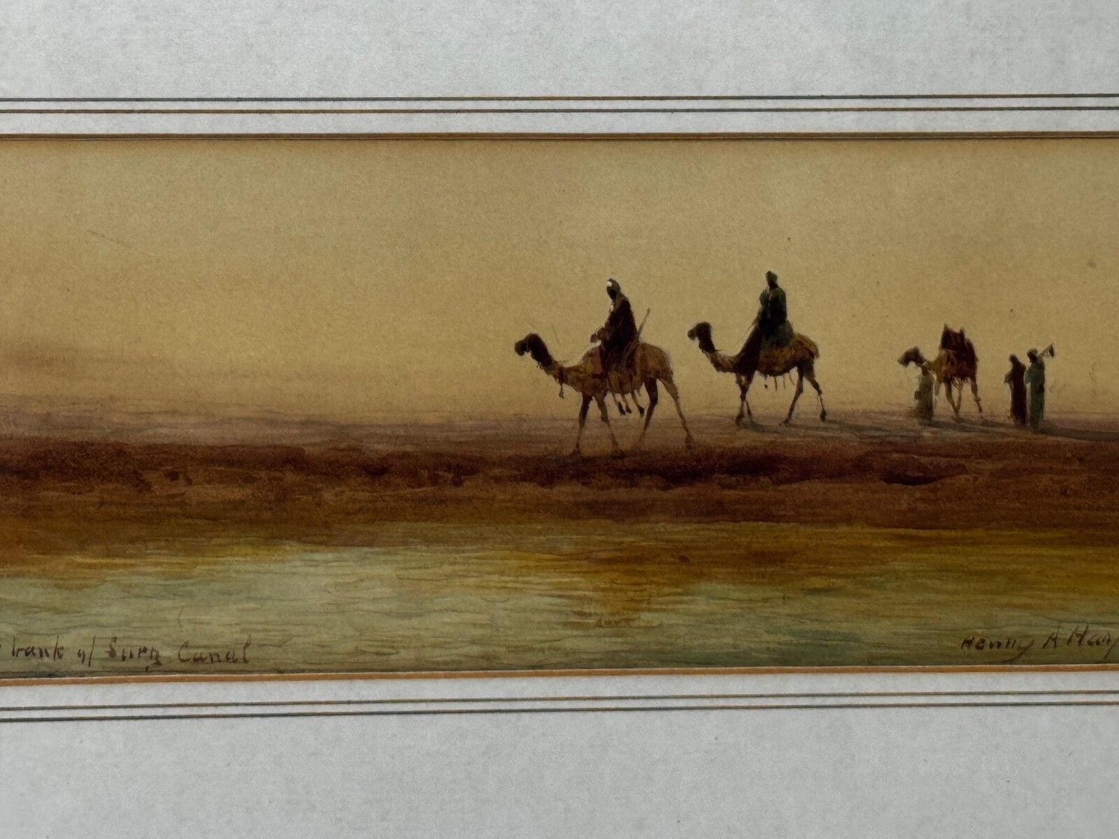 photo buy 19th Century Painting Orientalism Bedouin Tribesmen Suez Canal By Henry Andrew Harper