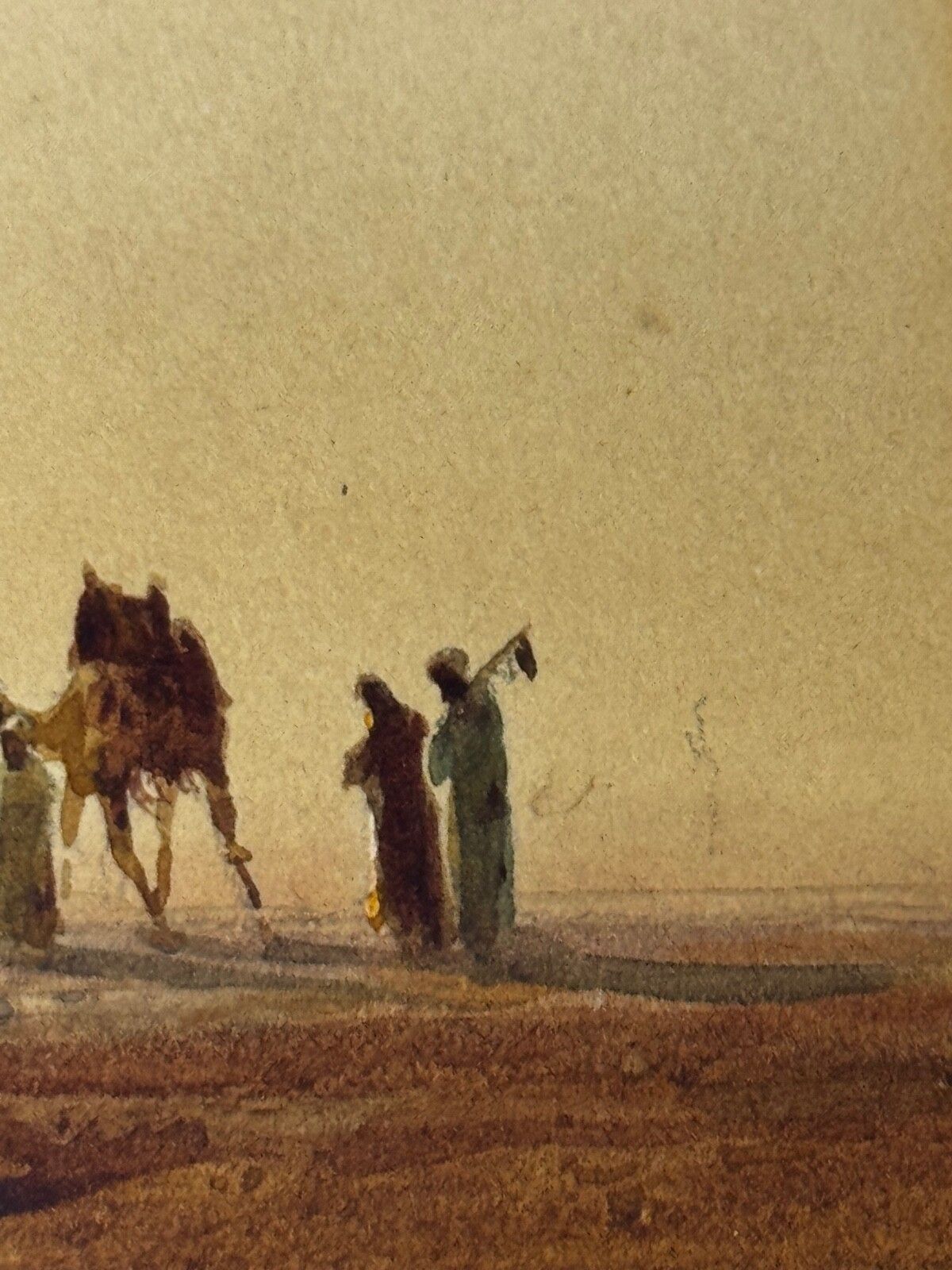 photo vintage 19th Century Painting Orientalism Bedouin Tribesmen Suez Canal By Henry Andrew Harper