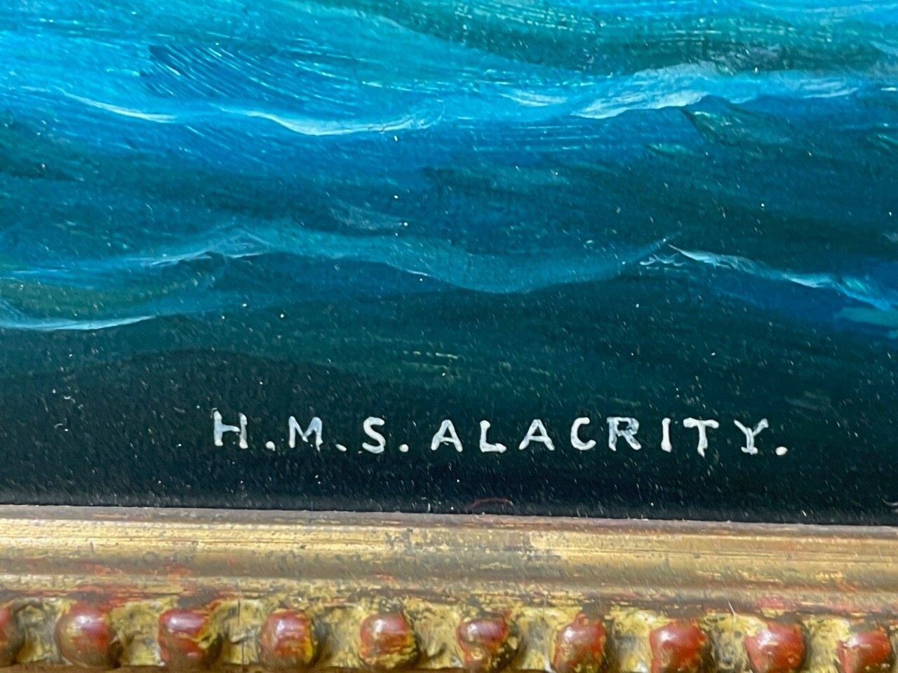 Mid 20th Century Anglo Chinese School Marine Oil Painting Hms Alacrity Schooner Steam Sail Ship photo buy
