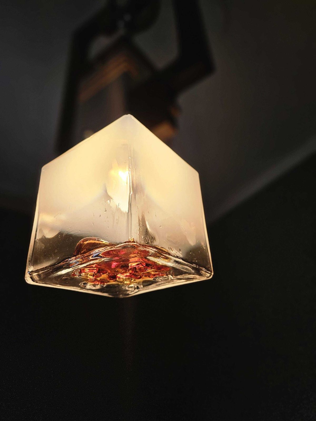 photo for sale Vintage Mid Century Pendant Light With Murano Glass Shade