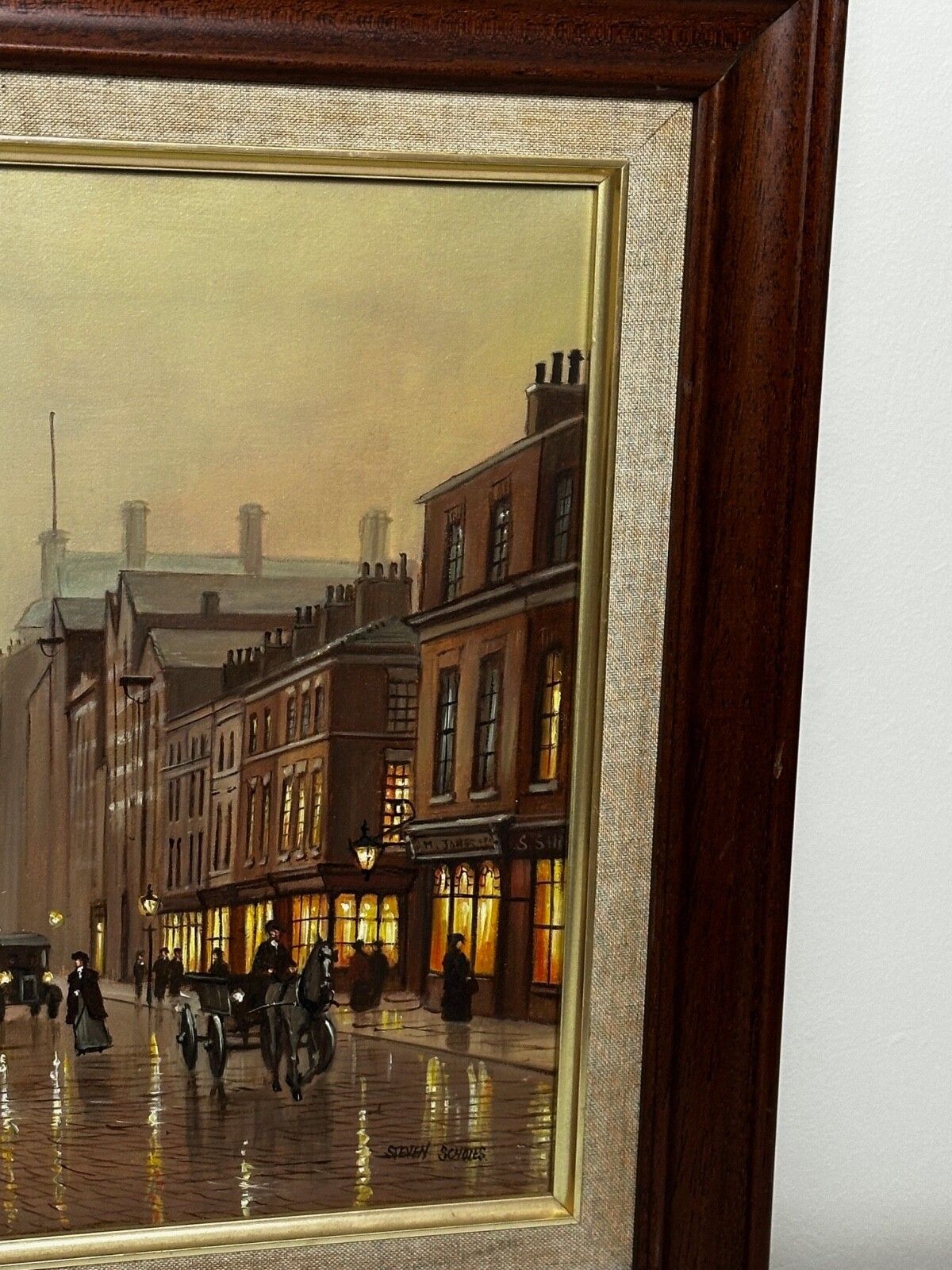 Olieverfschilderij - Liverpool Strand Street Dock Road 1911 Edwardiaans stadsgezicht, gesigneerd Steven Scholes photo for sale