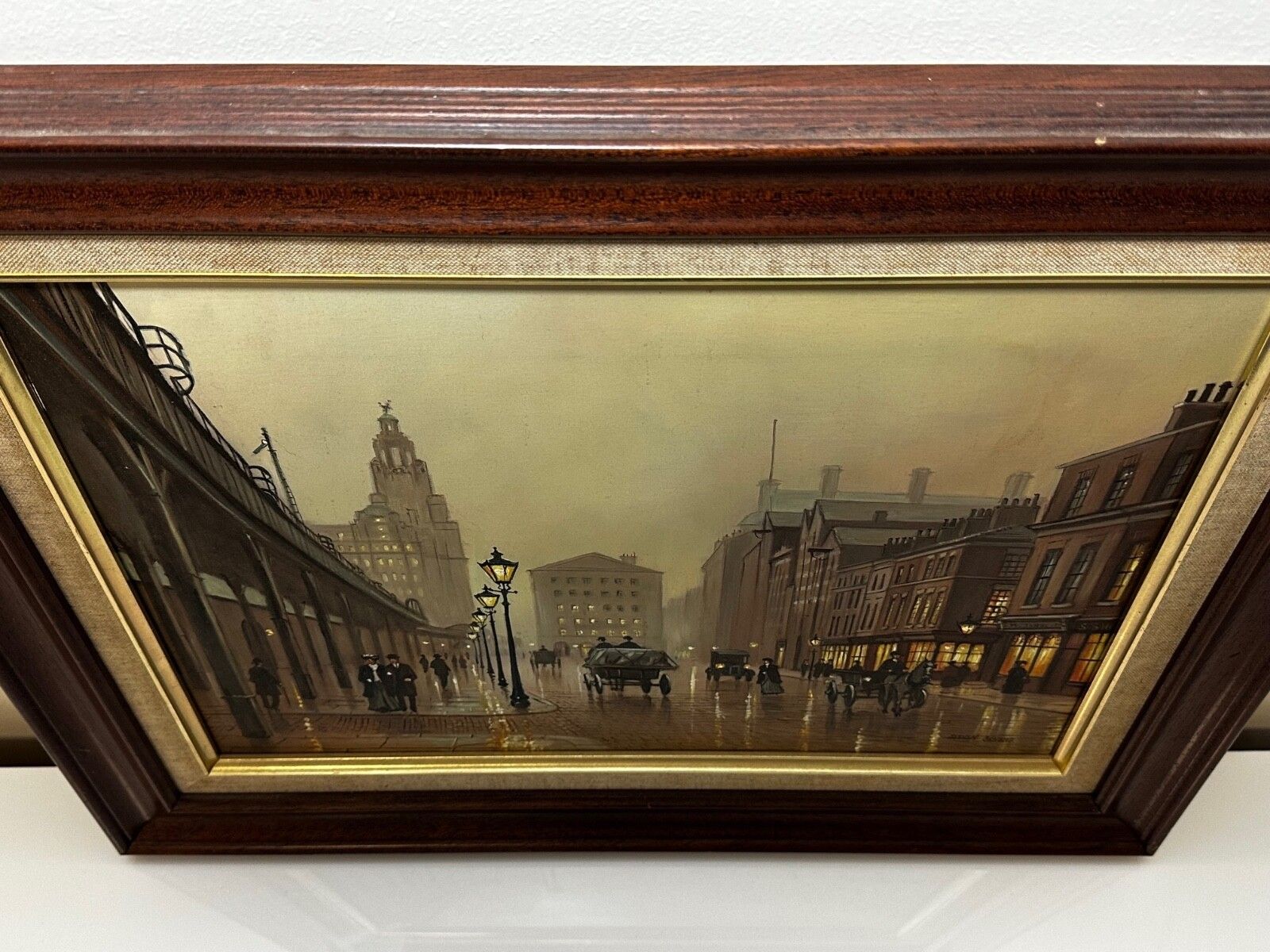 Oil Painting – Liverpool Strand Street Dock Road 1911 Edwardian Cityscape Signed Steven Scholes photo buy