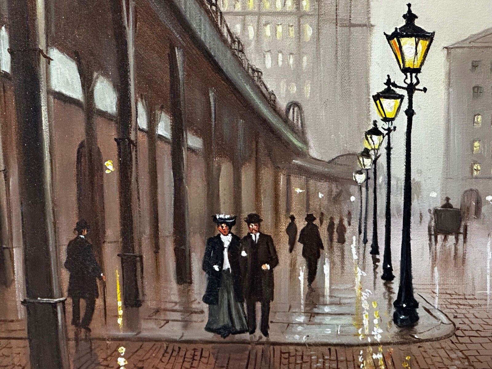 photo buy Oil Painting – Liverpool Strand Street Dock Road 1911 Edwardian Cityscape Signed Steven Scholes