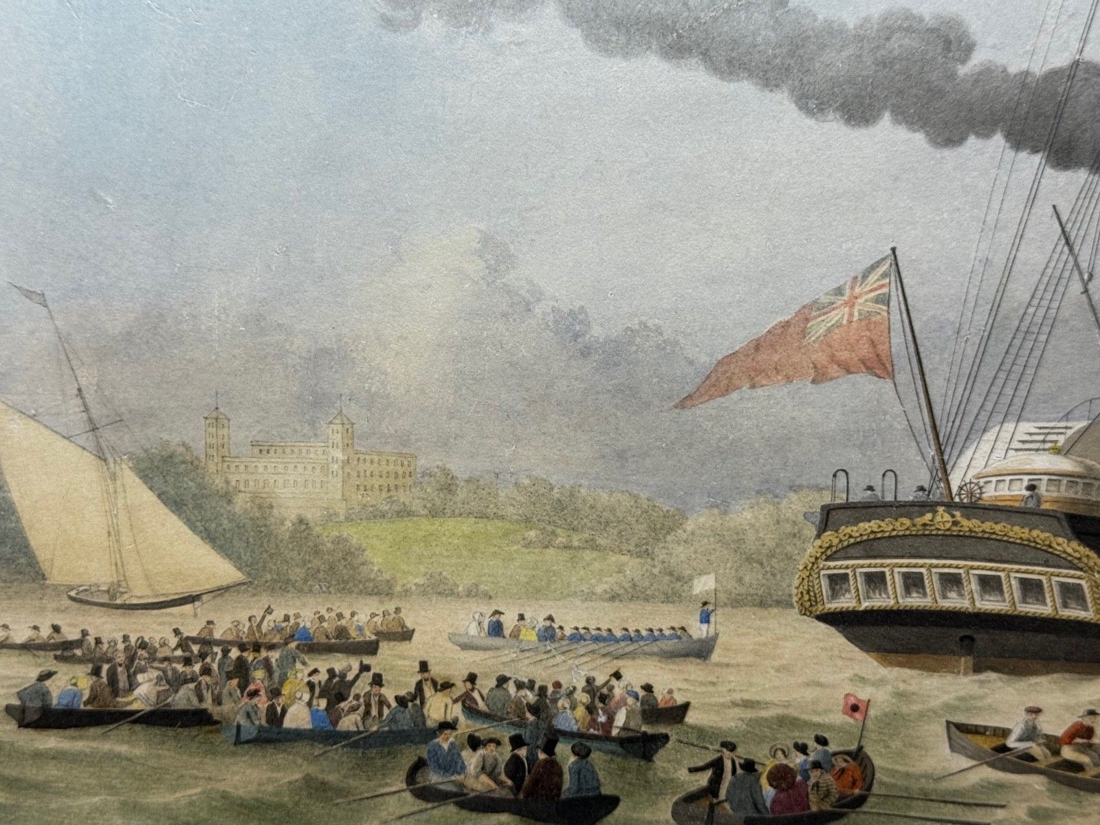 Victoriaans maritiem schilderij HMY Victoria & Albert First Royal Steam Yacht Off Osborne House in de stijl van Nicholas Matthew Condy photo buy