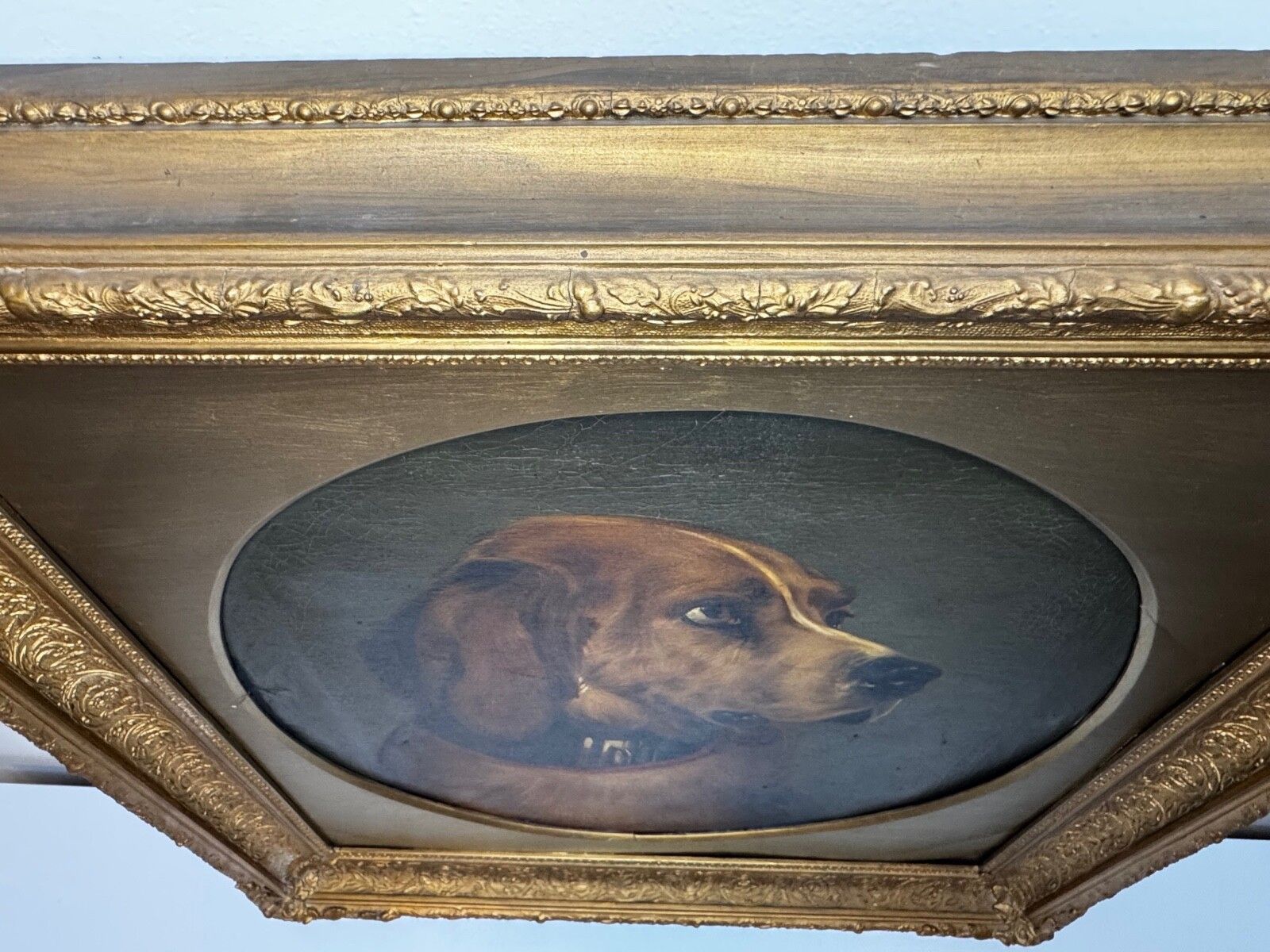19e-eeuws olieverfchilderij, Landseer's Mastiff Bloodhound, geprezen hond Odin door William Mitchell van Maryport photo buy