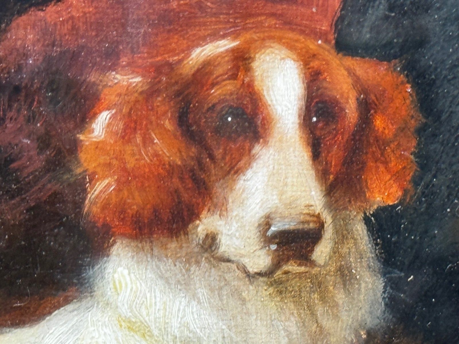 19e-eeuws olieverfchilderij "Game Dogs" gesigneerd Robert Cleminson photo vinterior