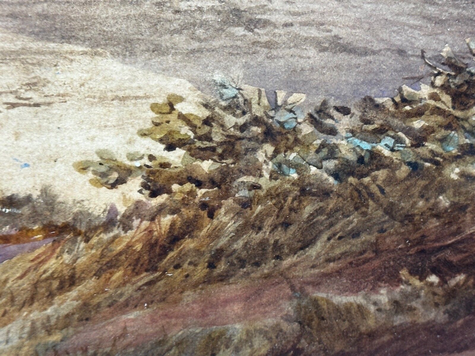 photo vinterior Large Early 20th Century Watercolour Coastal Landscape Babbacombe Beach Devon By Samuel Edward Kelly
