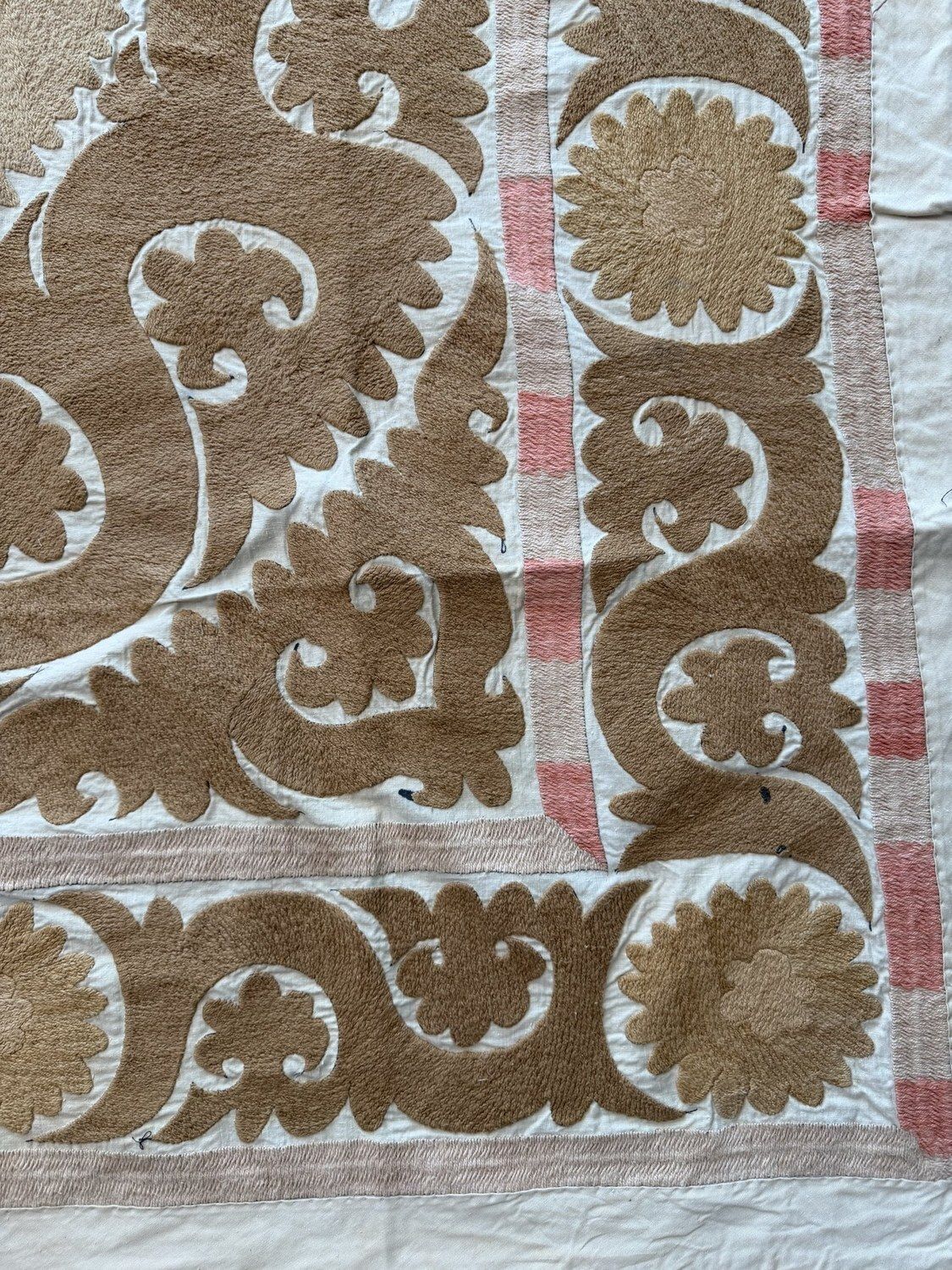 Decorative Brown Beige Bukhara Suzani Wall Decor 150 X 154 Cm photo for sale