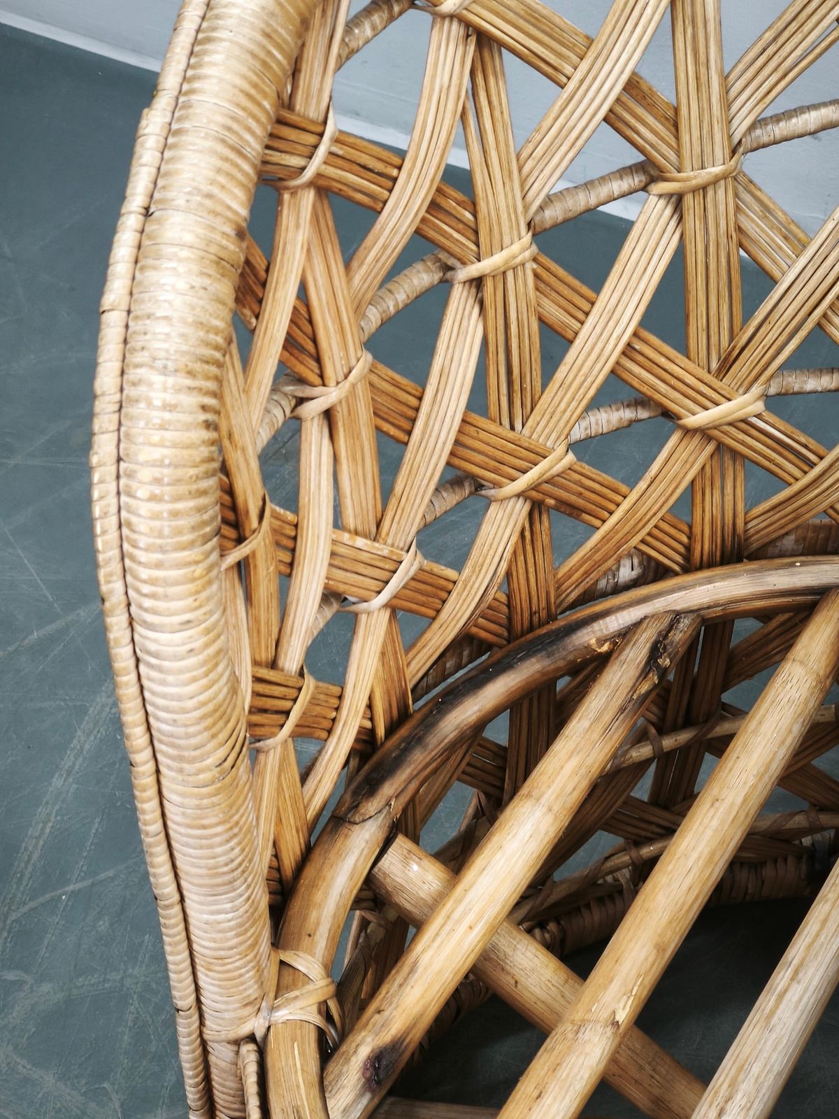 Meubels Stel Italiaanse bamboe en rotan loungestoelen, jaren 1960 photo