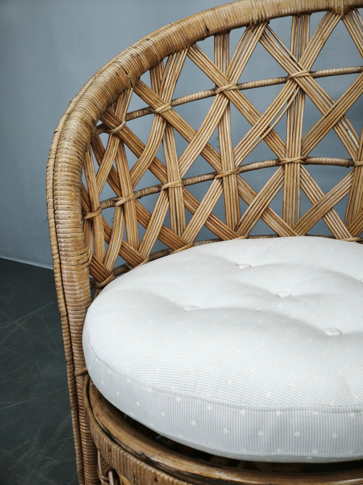 photo buy Stel Italiaanse bamboe en rotan loungestoelen, jaren 1960
