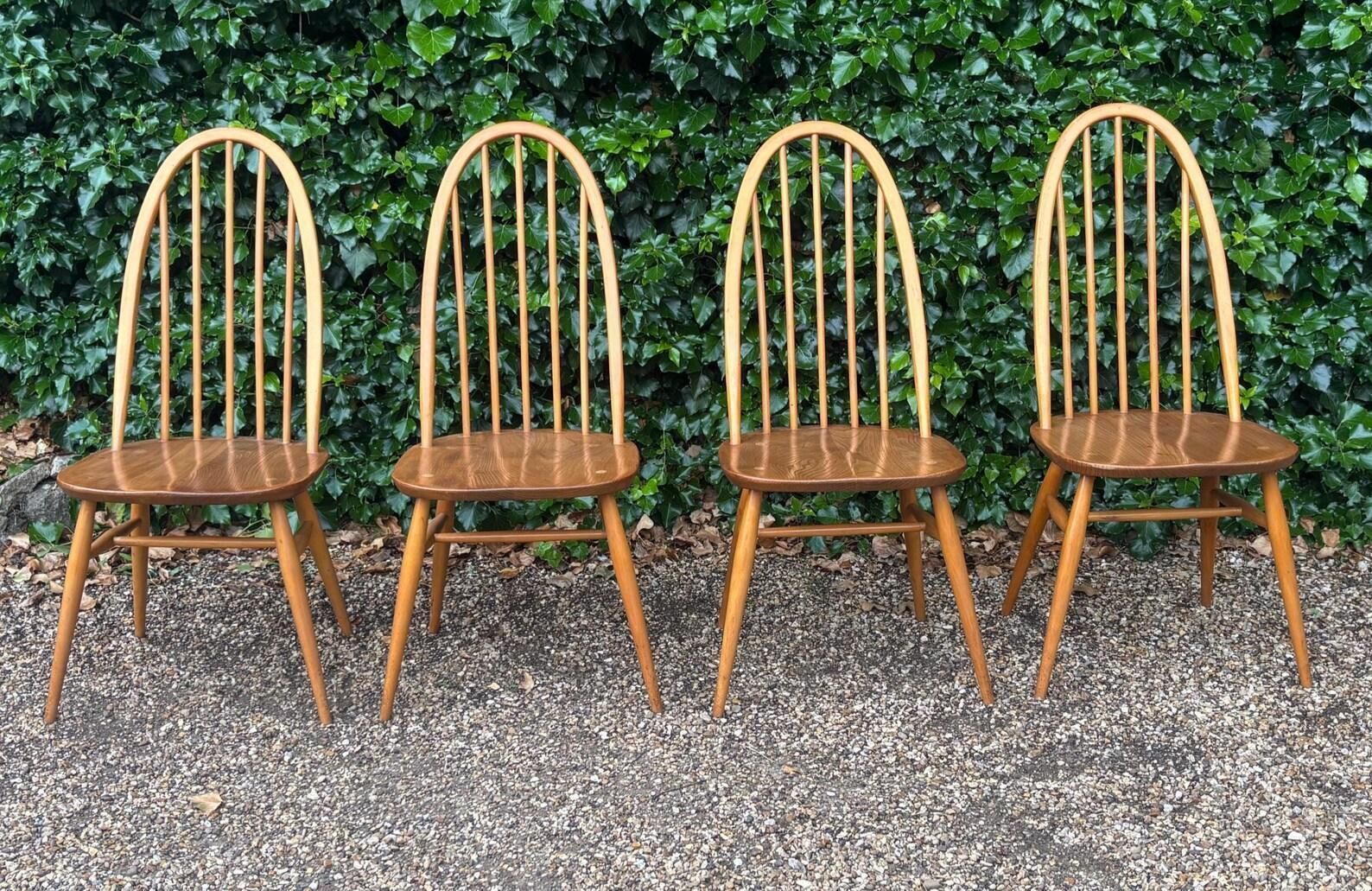 photo for sale Set Of Six Ercol Windsor 365 Quaker Dining Chairs C.1960s