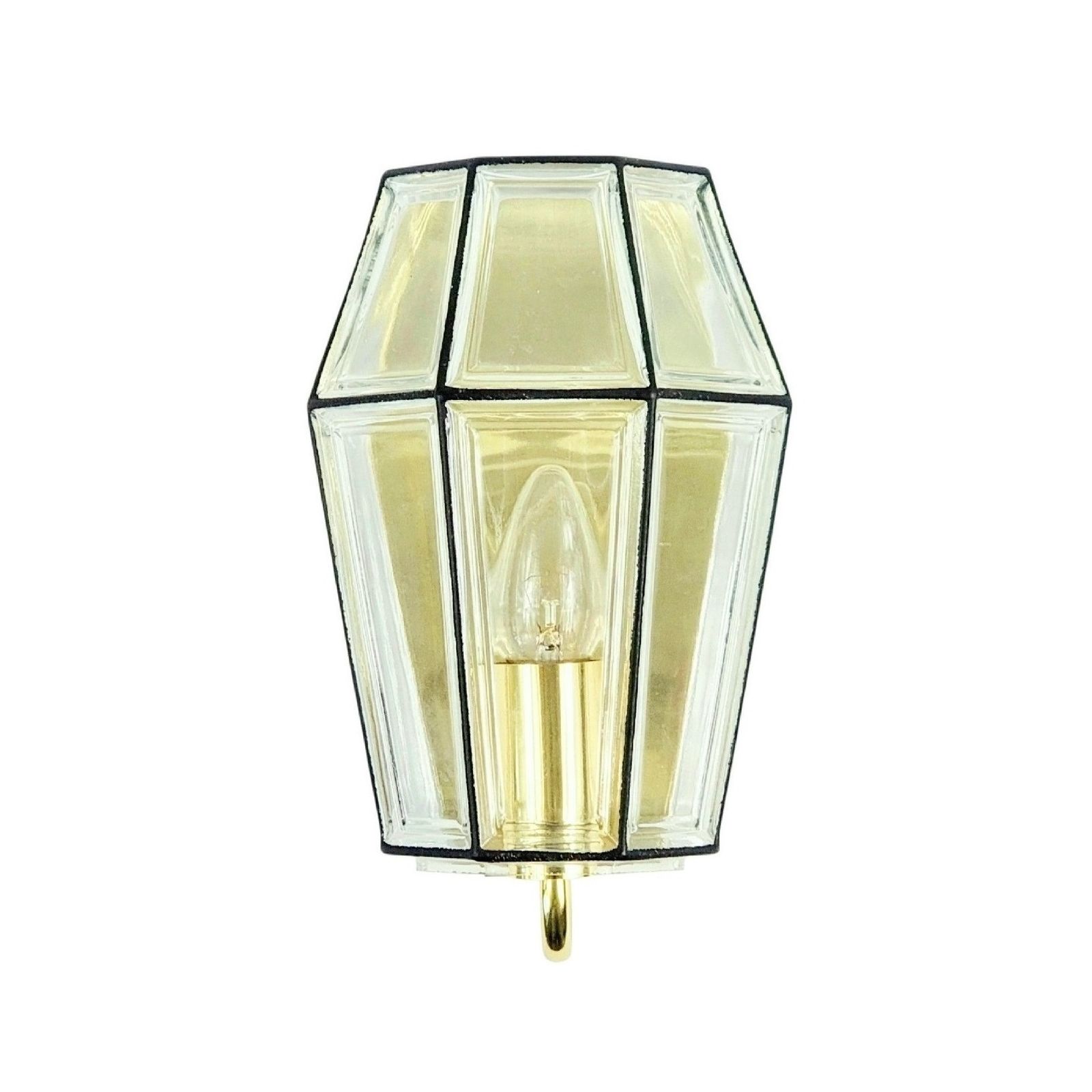 1 van 3 Mid-Century glazen en messing wandlampen van Limburg, Duitsland, jaren 1960 photo furniture
