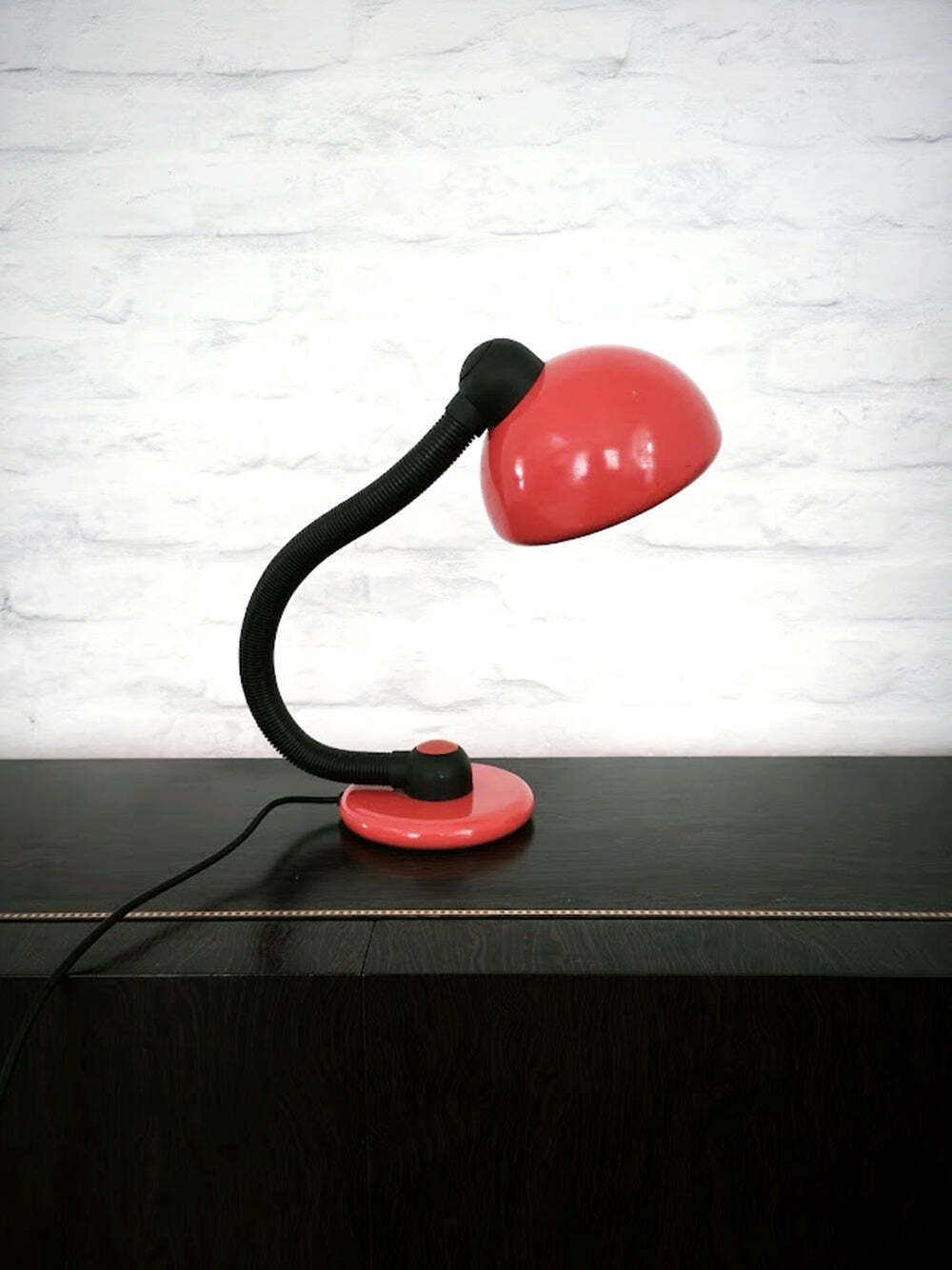 Klaus Hempel V3925/01 Rode Bureaulamp Voor Hustadt Leuchten, Duitsland jaren 1970 photo for sale