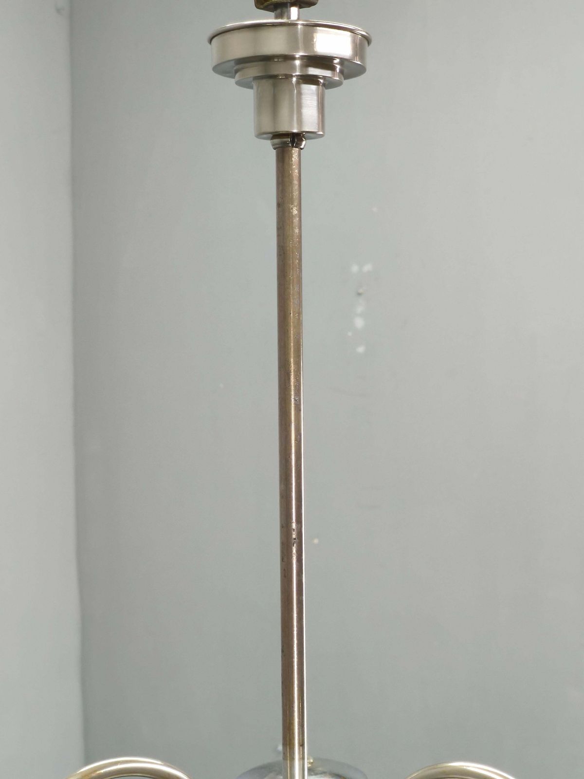 Tsjechische art deco hanglamp uit de jaren 1930 met drie opaline glazen bollen photo buy
