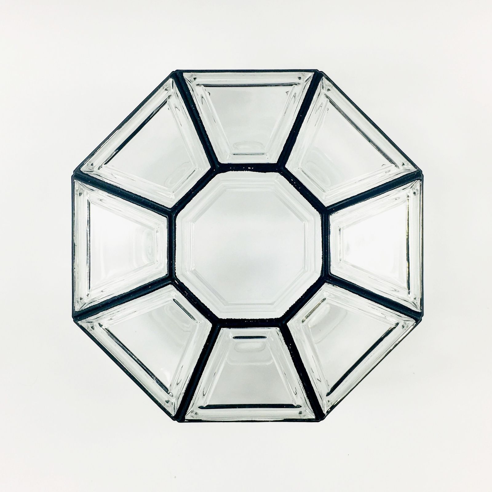 Mid-Century Modern glazen en messing plafondlamp van Limburg, Duitsland, jaren 1960 photo vintage