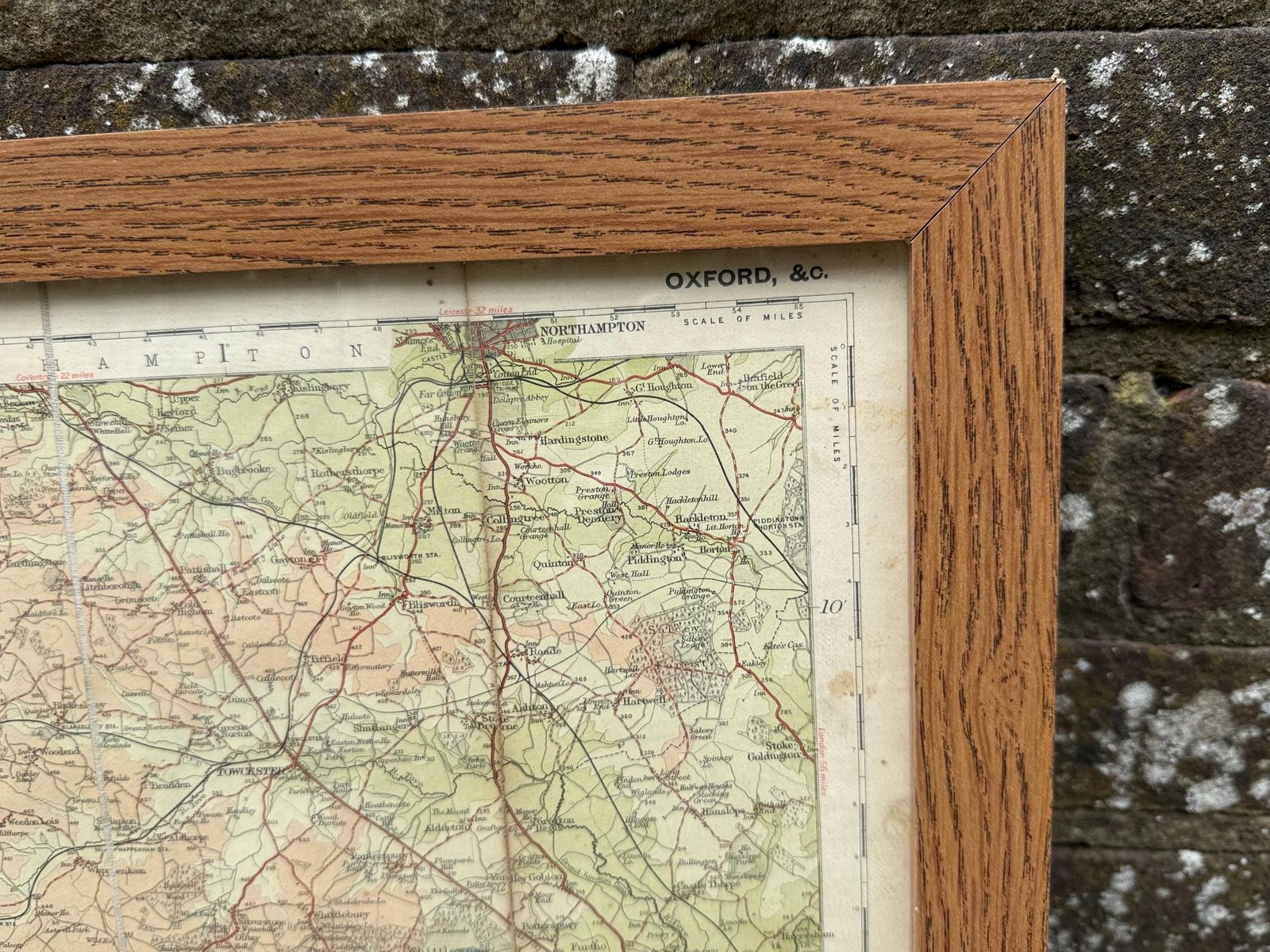 photo vintage Set Of Four Large Vintage Framed Ordnance Survey Maps Southern England