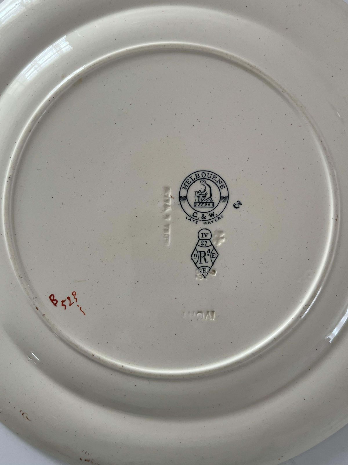 300.0 Groot bord van Gildea & Walker, Melbourne Pat'n Pottery, Aesthetic Movement, 1881 photo