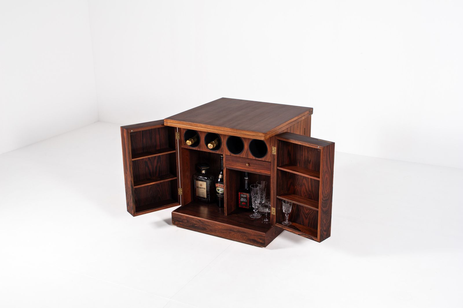Vintage Mid Century Rosewood Cube Bar Cabinet   Torbjørn Afdal For Bruksbo photo buy