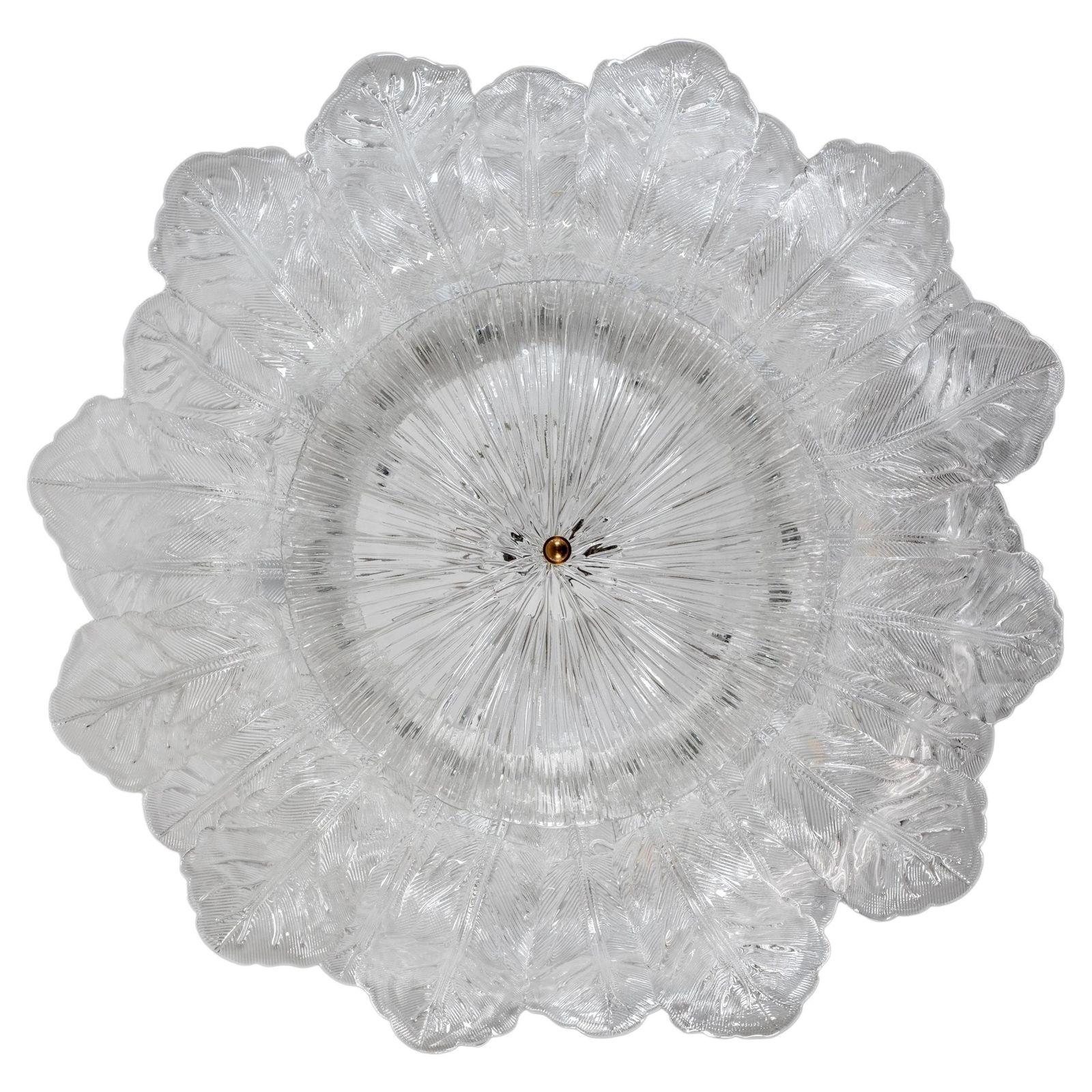 Grote Italiaanse plafondlamp met Murano-glazen bladeren photo Verlichting
