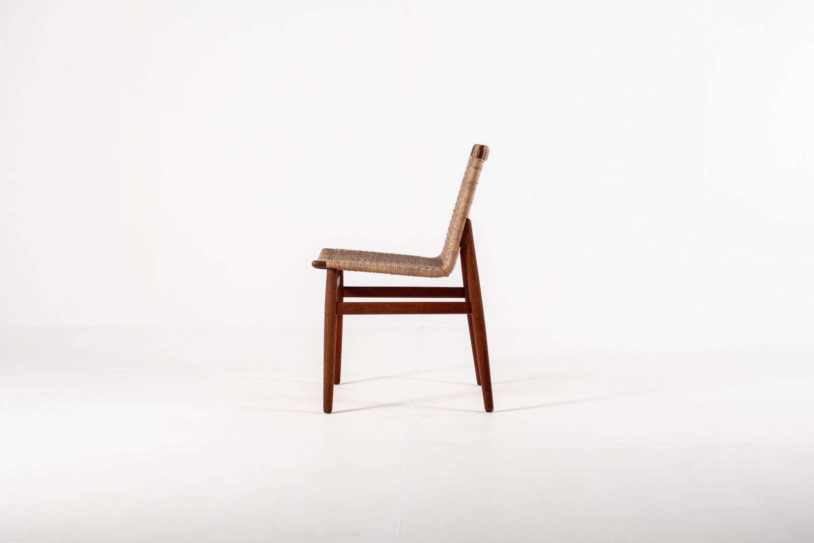 1940.0 Jørgen Høj Teak And Rattan Chair For Thorald Madsen, Copenhagen Denmark 1950's photo
