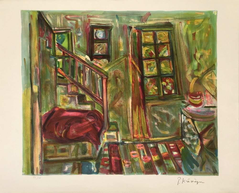 Pinchus Kremegne Signed Lithograph L'atelier 1972