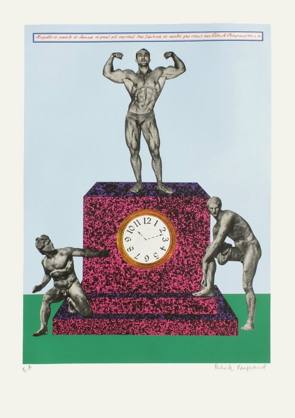 Patrick Raynaud Signed Screenprint Maquette De Pendule De Cheminée 1974