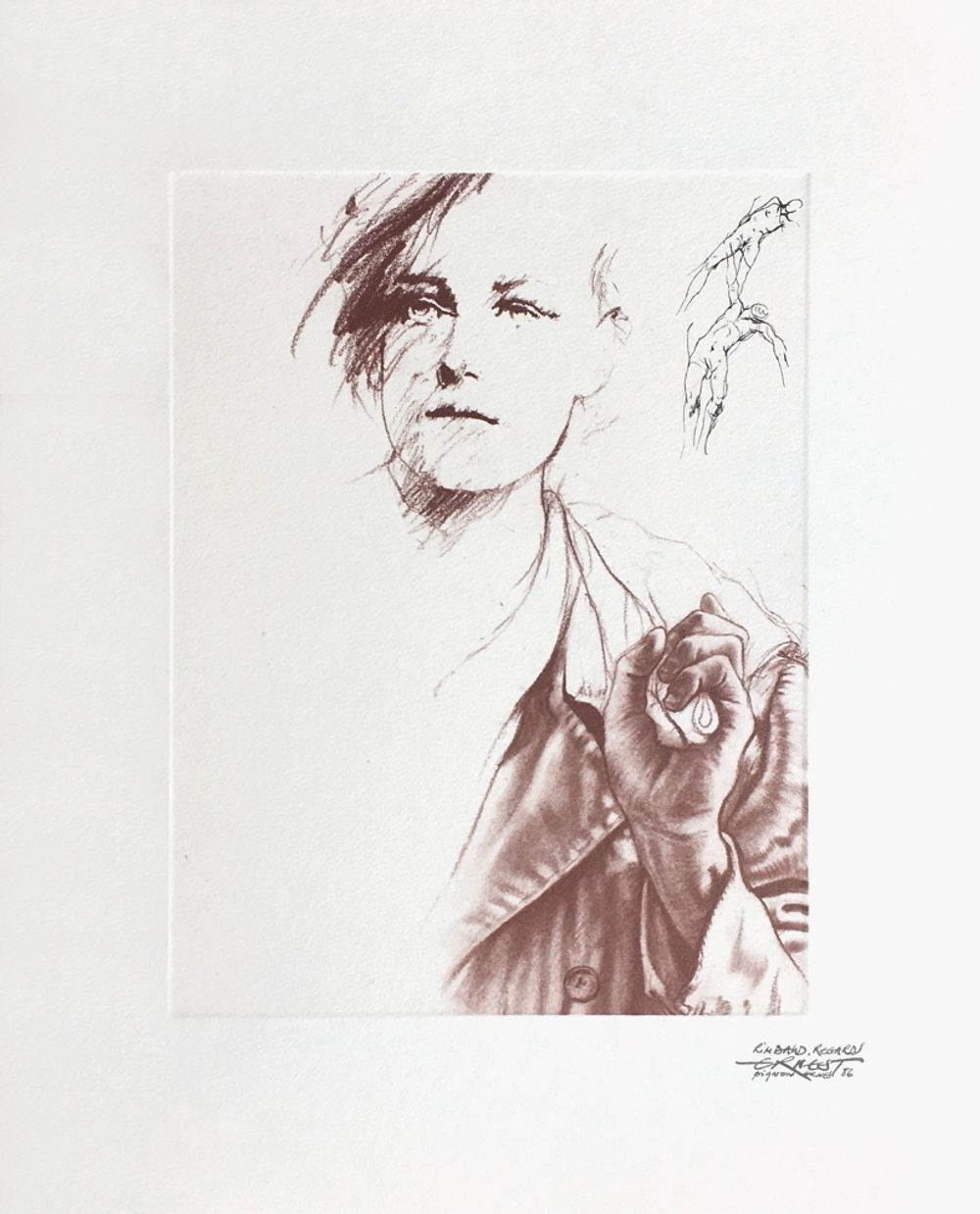 Ernest Pignon Ernest Lithograph Rimbaud Variations Xi 1986