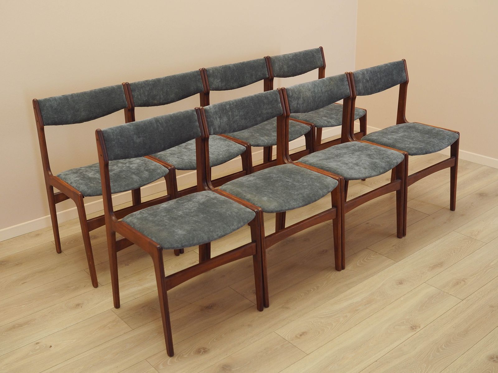 Set van vier teakhouten stoelen, Deens design, jaren 1970, gemaakt in Denemarken photo buy