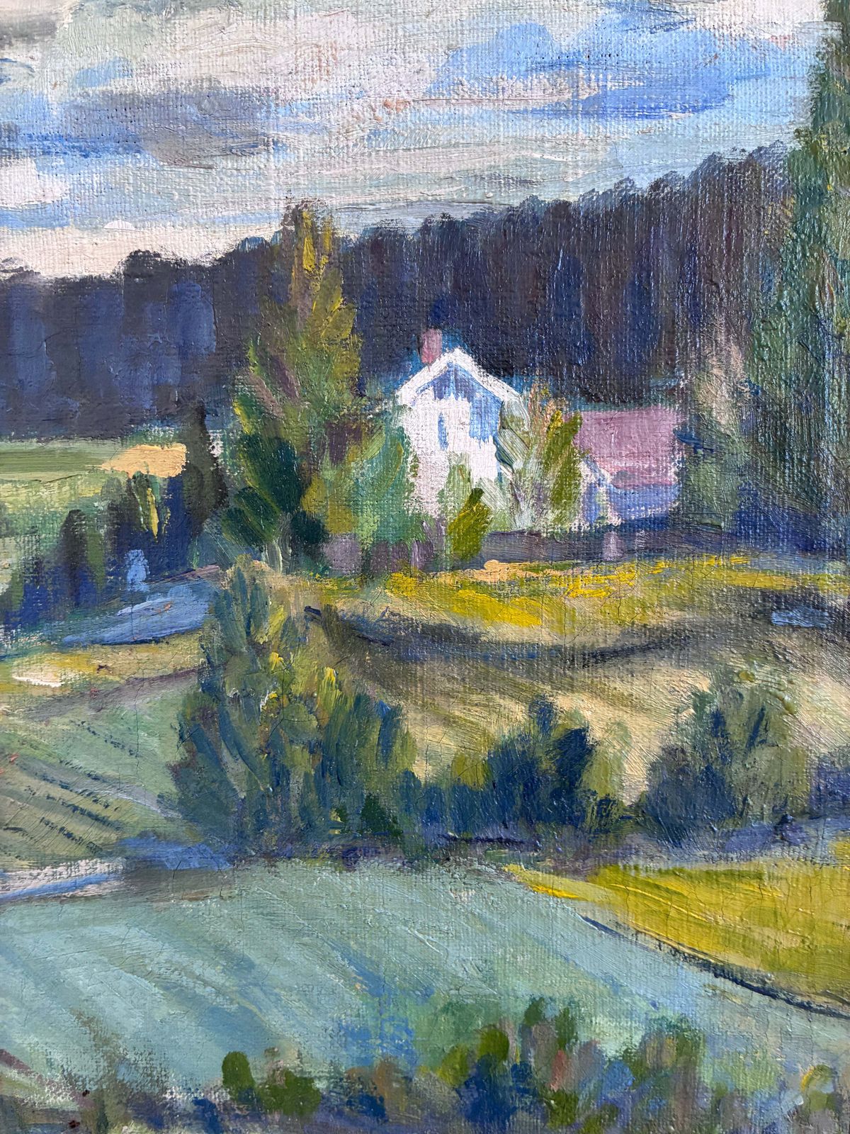 Peinture à l'huile vintage, paysage de campagne photo furniture