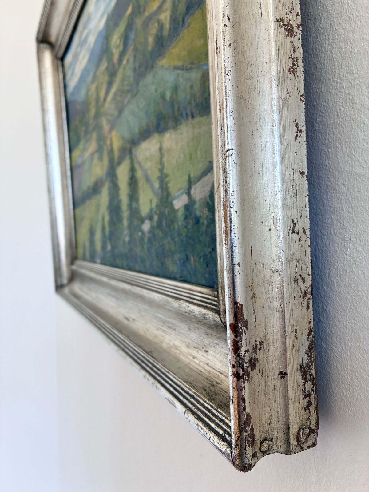 Vintage Original Landscape Oil Painting, Countryside Art photo for sale
