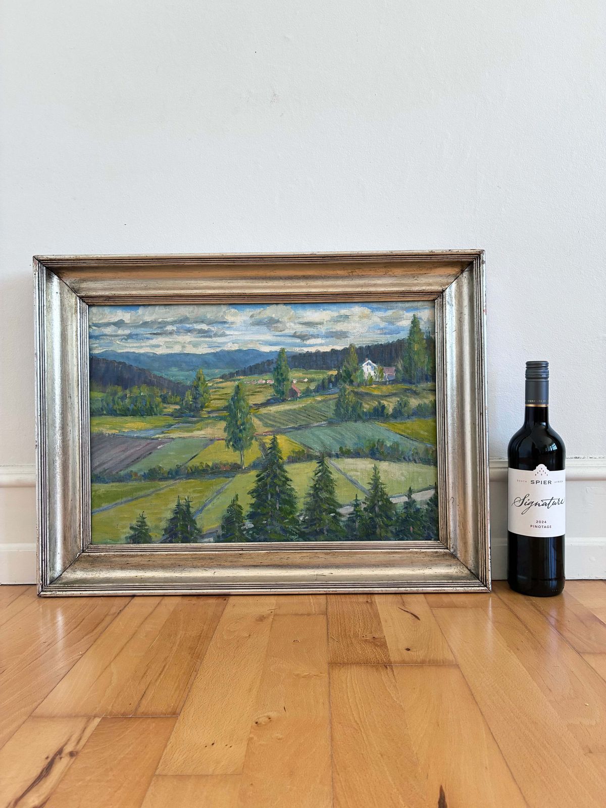 photo vinterior Peinture à l'huile vintage, paysage de campagne