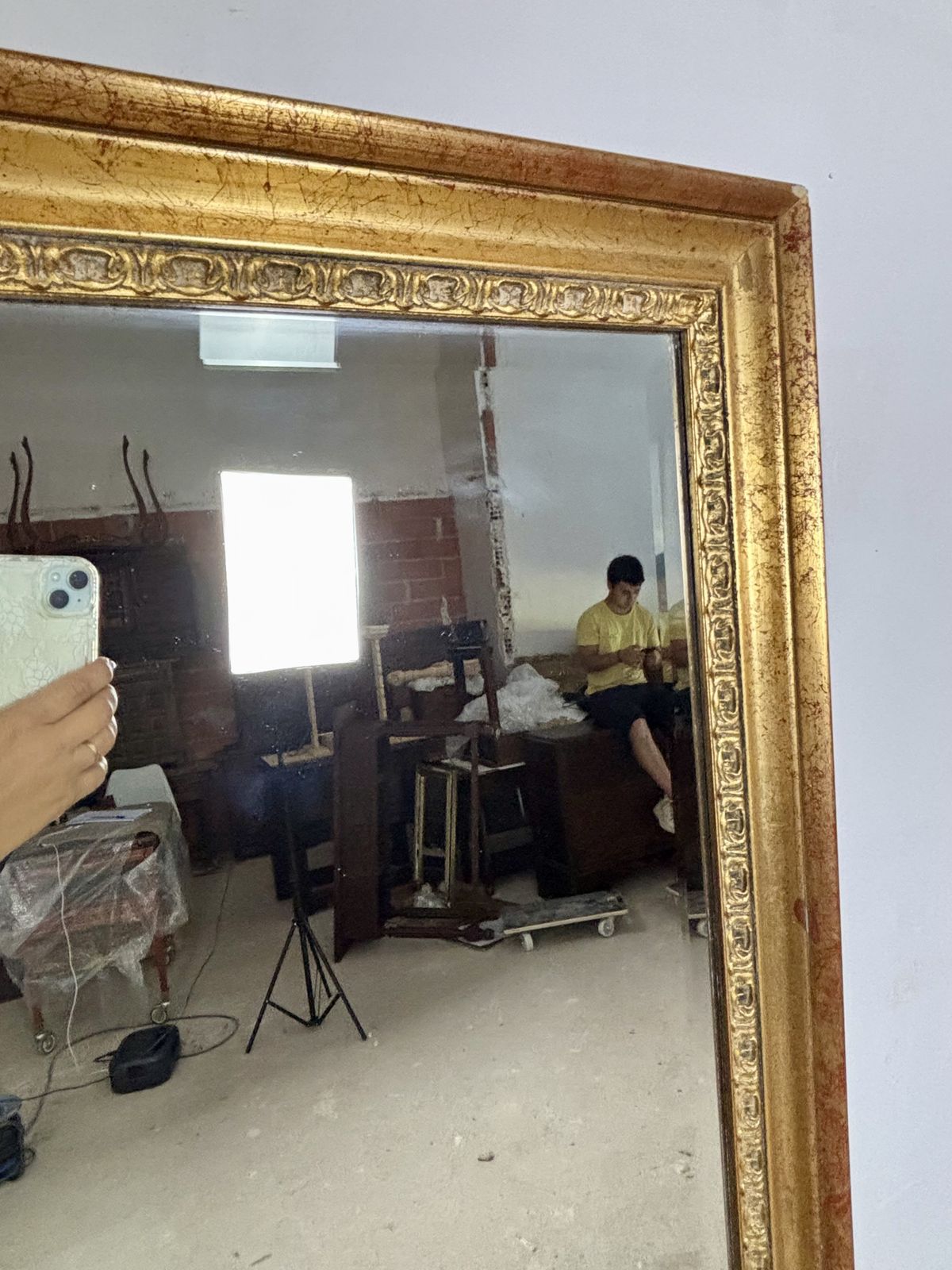 Large Spanish Giltwood Wall Mirror, Mid 20th Century photo 2360.0