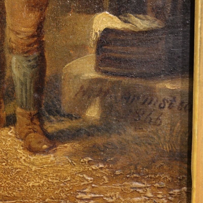 Tableau anglais d'époque, scène de genre rurale, daté 1866 photo for sale