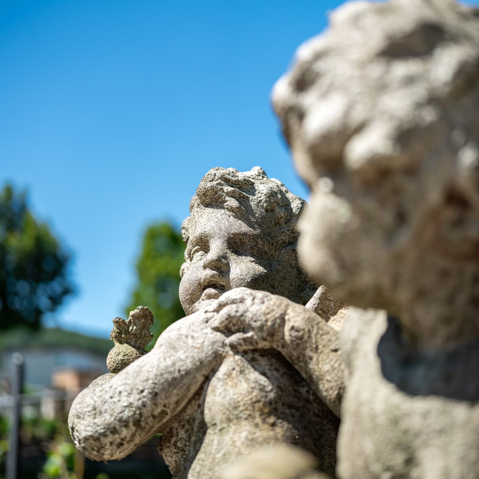 Playing Putti, Stone Cast, Probably Late 20th Century photo Garden Decor