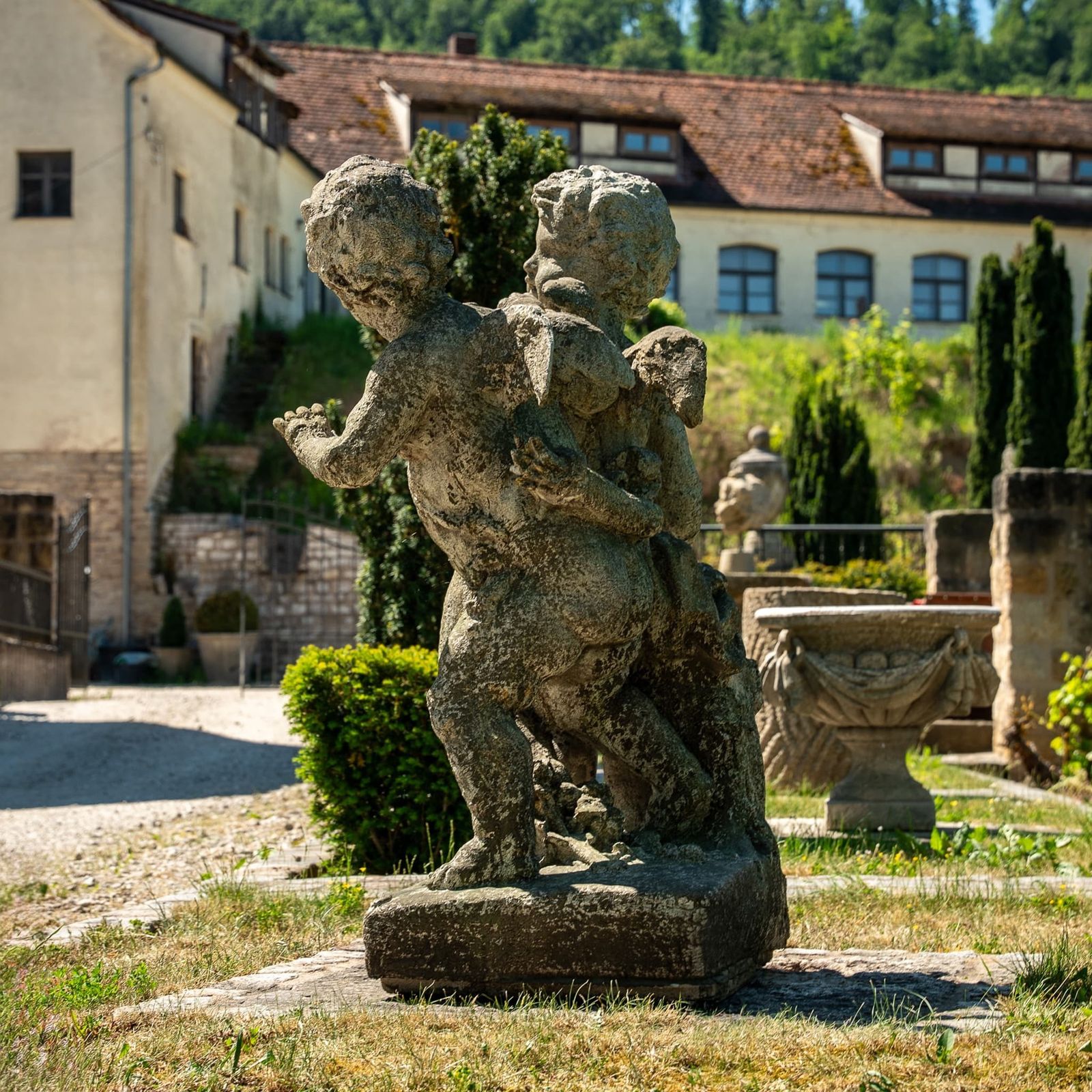 Playing Putti, Stone Cast, Probably Late 20th Century photo 3450.0