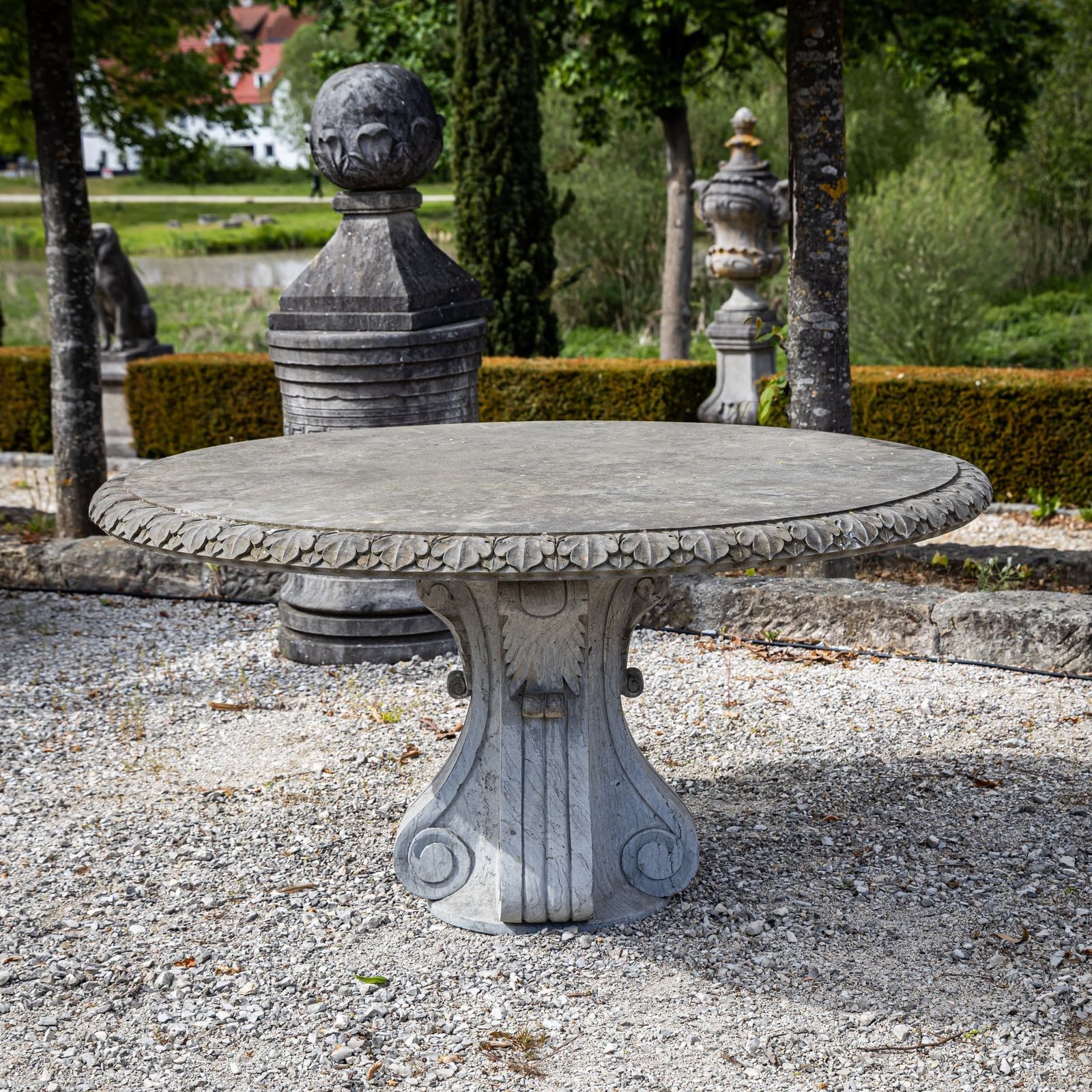 Garden Table In Natural Stone, 21st Century