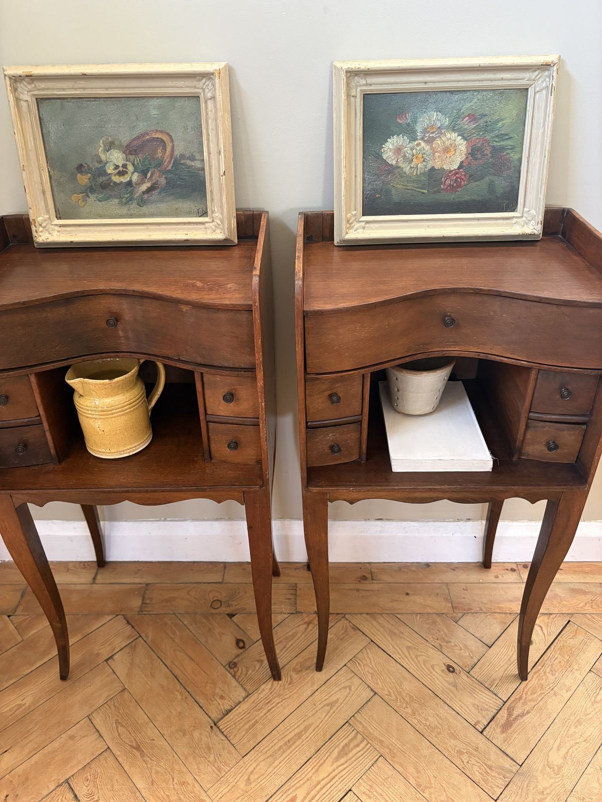 photo buy A Pair Of French Walnut Bedside Tables