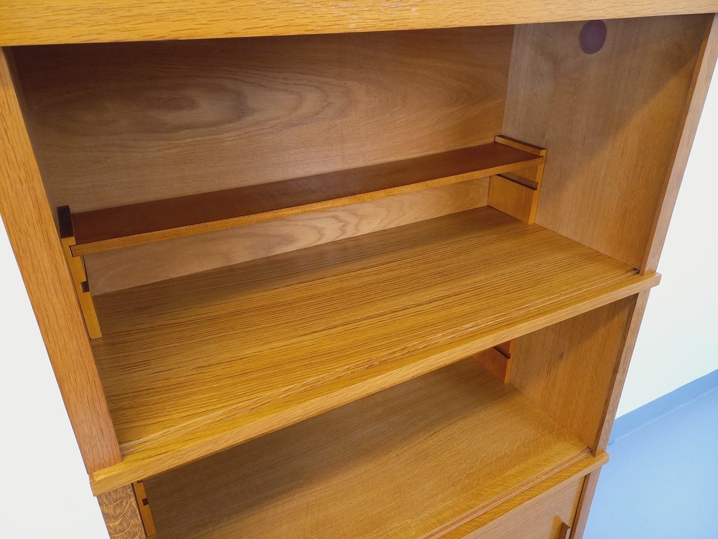 Opbergkast met eikenhouten boekenkast photo for sale