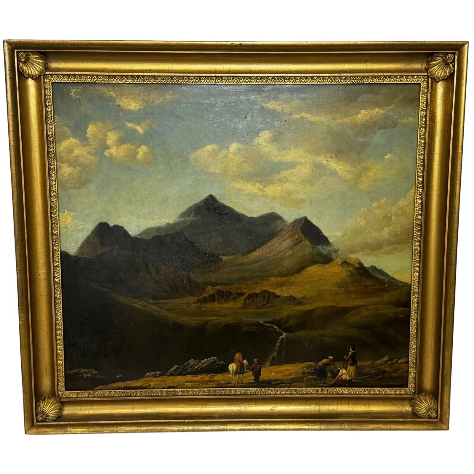 Groot schilderij 19e eeuw Mount Snowdon North Wales toegeschreven aan Edward William