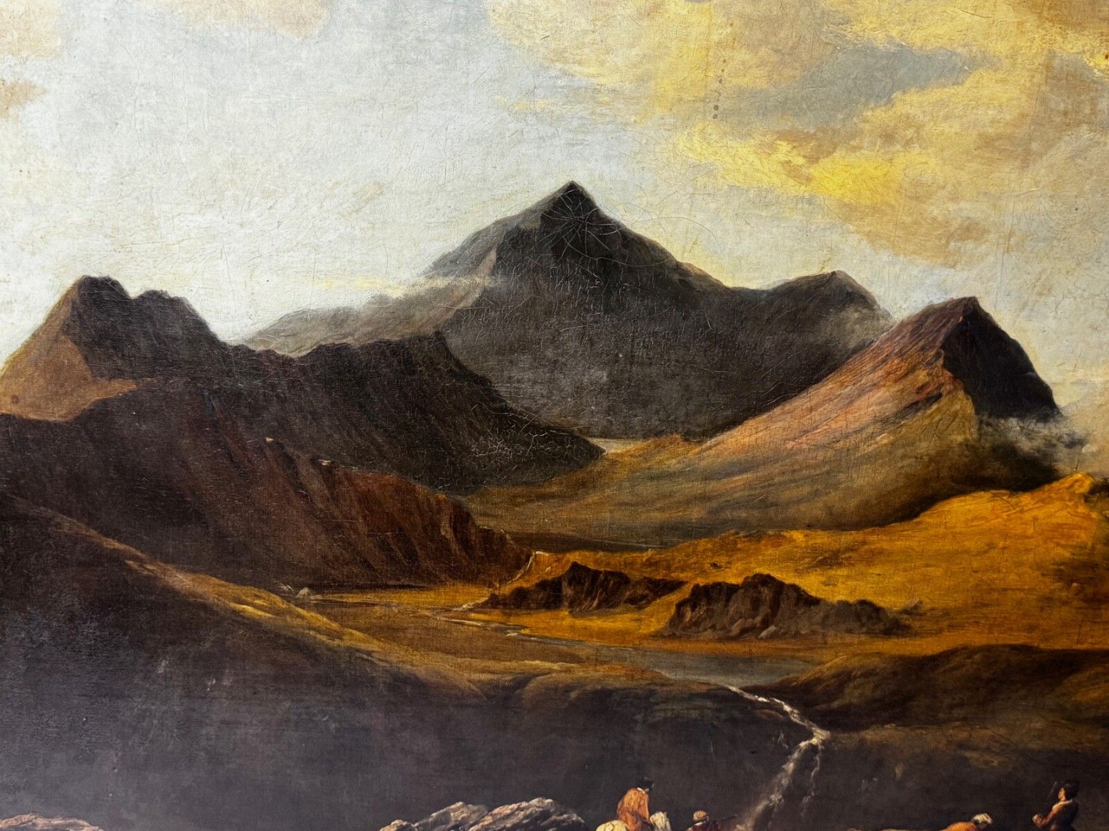 Groot schilderij 19e eeuw Mount Snowdon North Wales toegeschreven aan Edward William photo vinterior