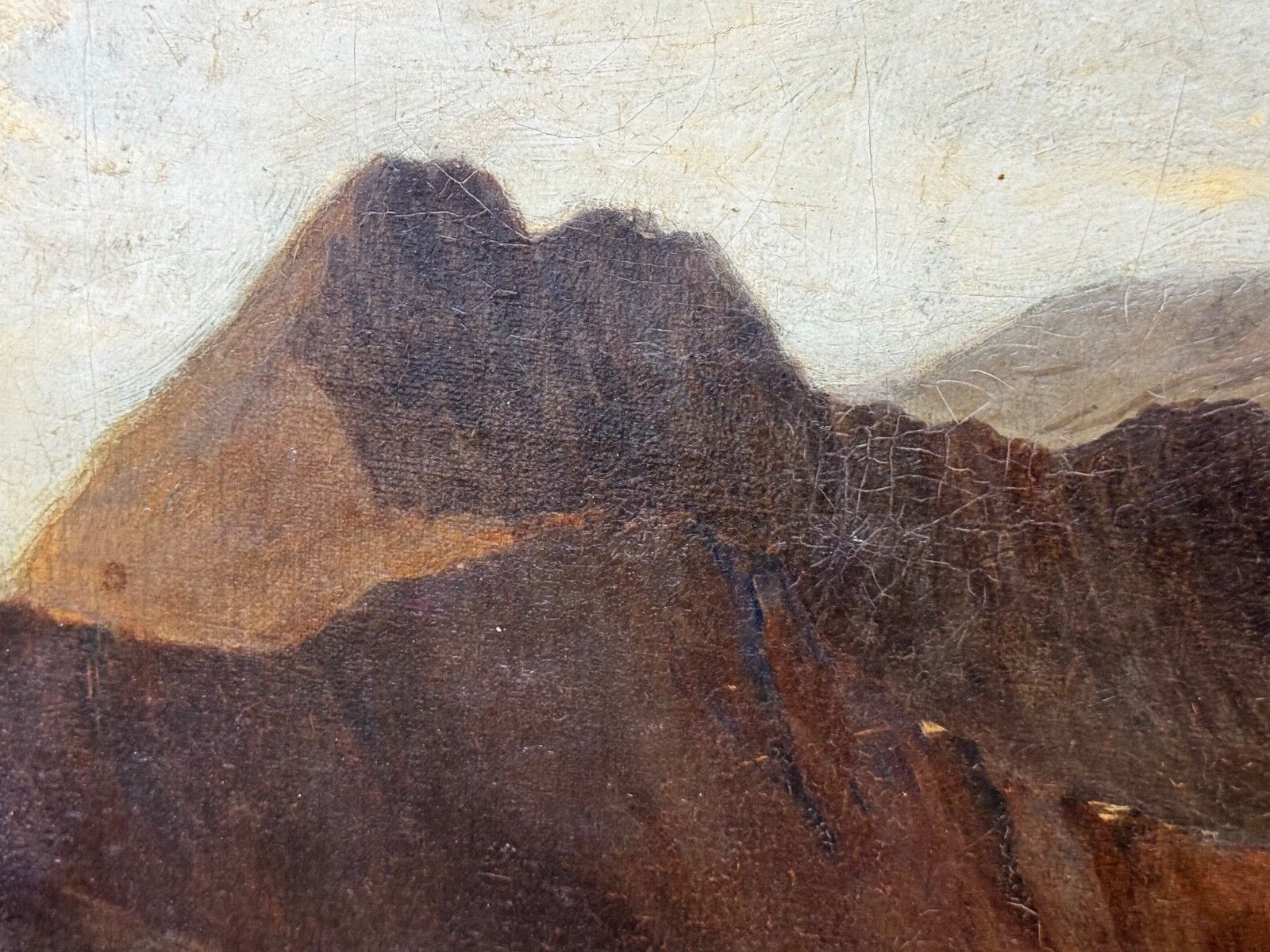 photo furniture Groot schilderij 19e eeuw Mount Snowdon North Wales toegeschreven aan Edward William