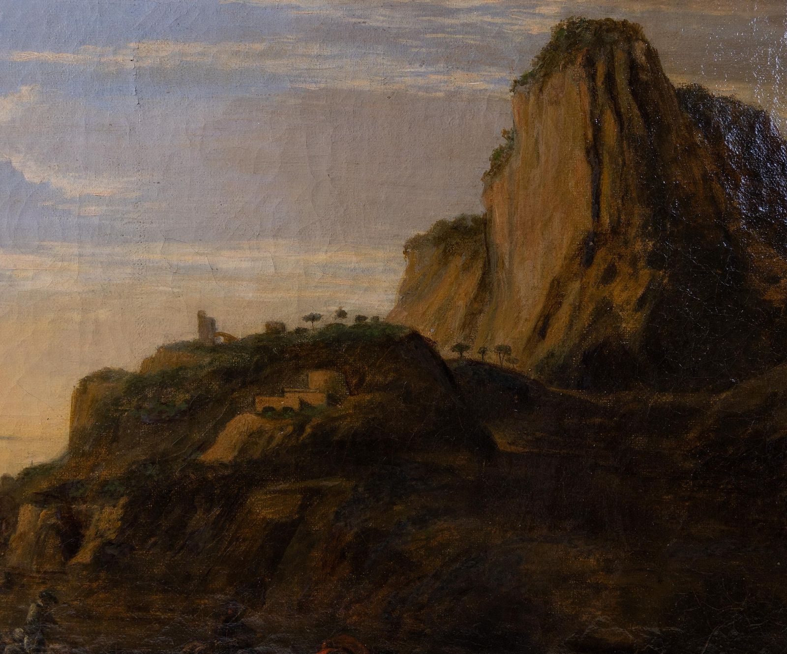 Salvator Rosa (attribué à), huile sur toile, XVIIe siècle - Soldats et voyageurs au repos photo vinterior