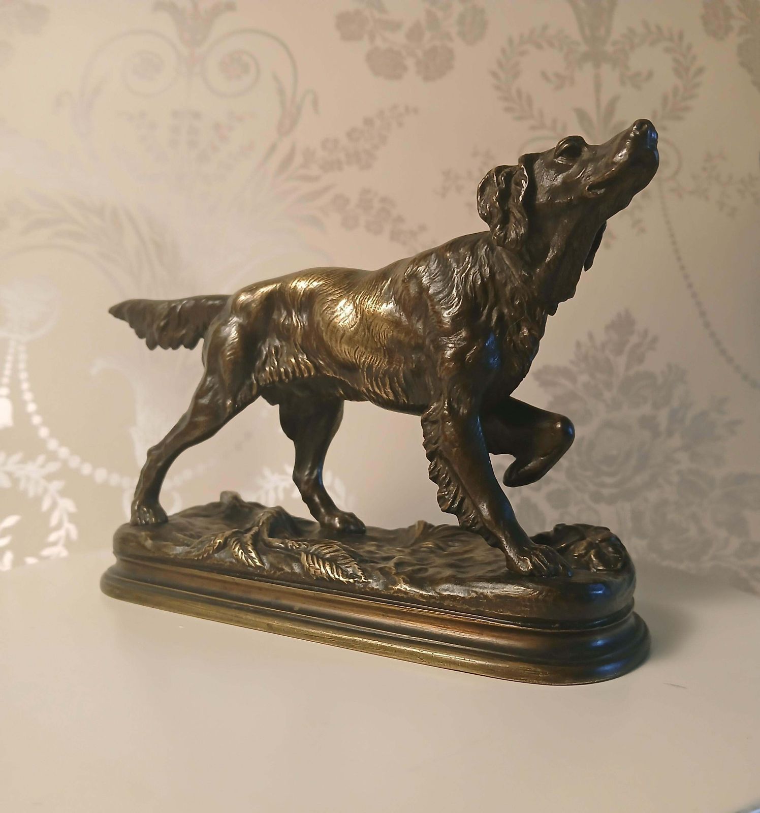 Bronze Sculpture By Jules Moigniez (1835–1894) Hunting Spaniel   19th Century photo furniture
