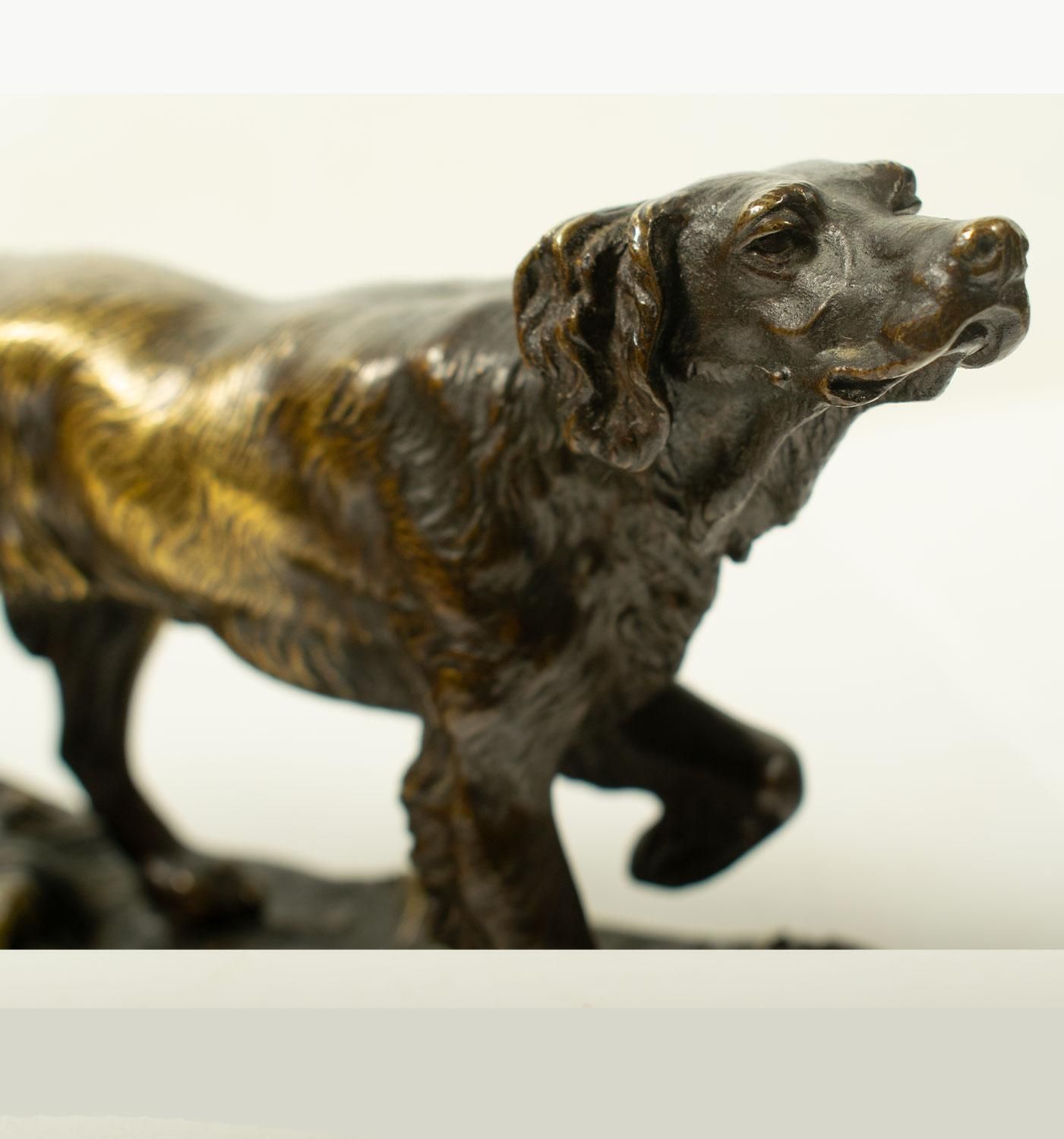 Bronze Sculpture By Jules Moigniez (1835–1894) Hunting Spaniel   19th Century photo for sale